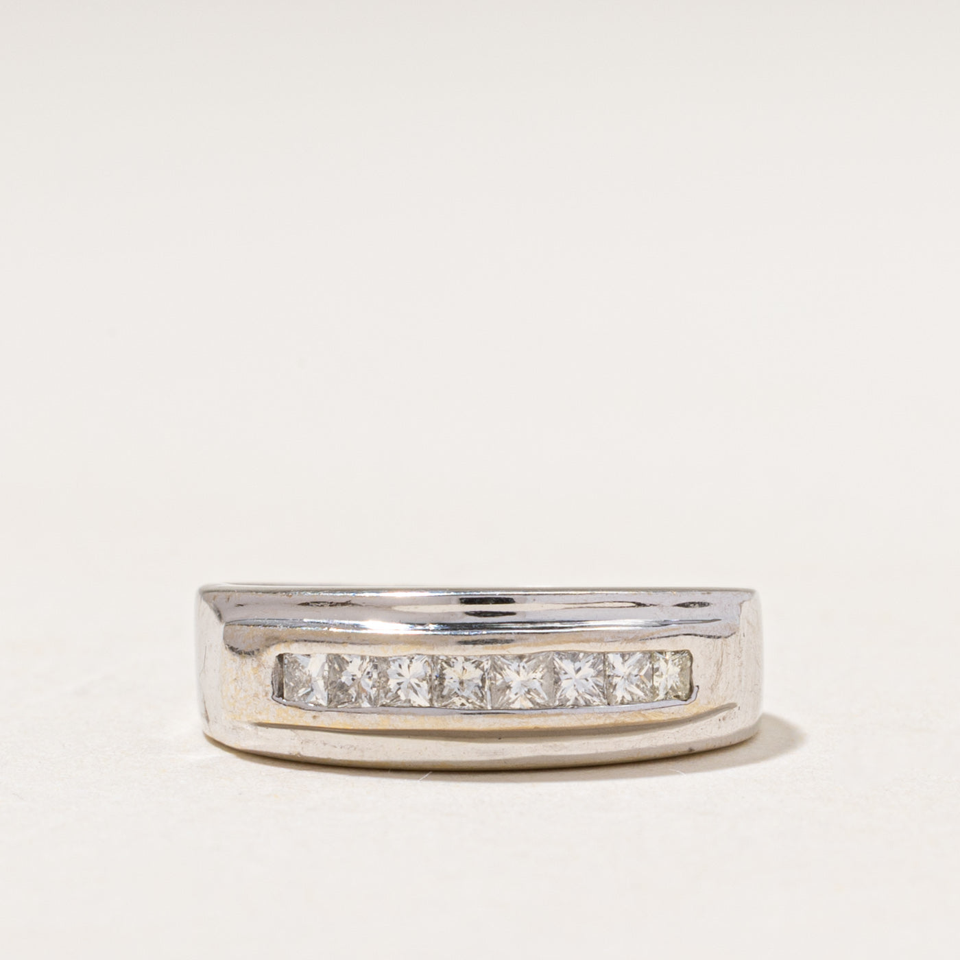 18k Channel Set Princess Cut Diamond Band | 0.32ctw | SZ 6.75