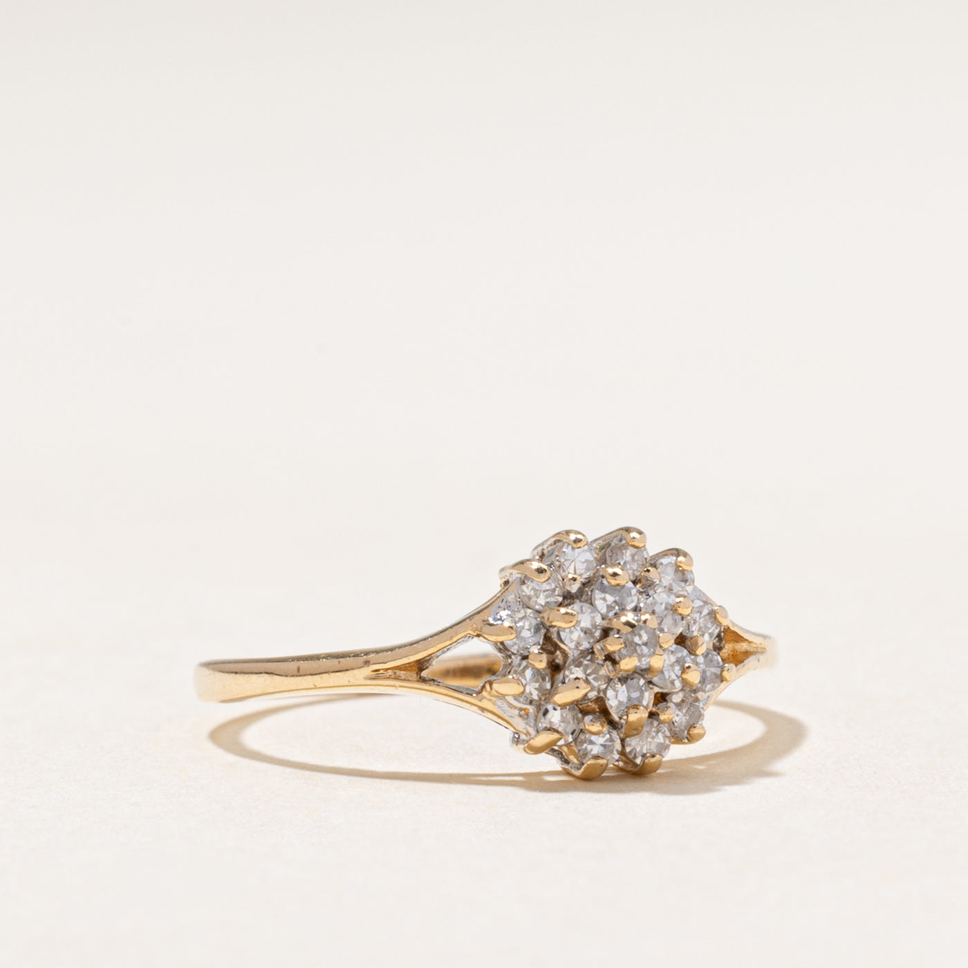 Diamond Cluster Tapered Ring | 0.25ctw | SZ 6.5