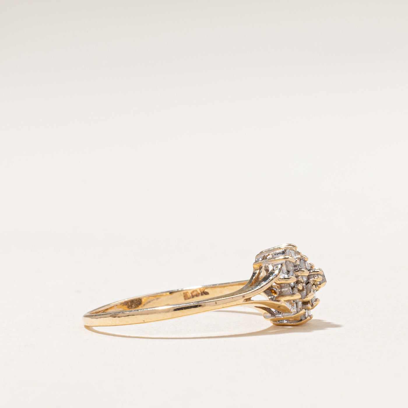 Diamond Cluster Tapered Ring | 0.25ctw | SZ 6.5