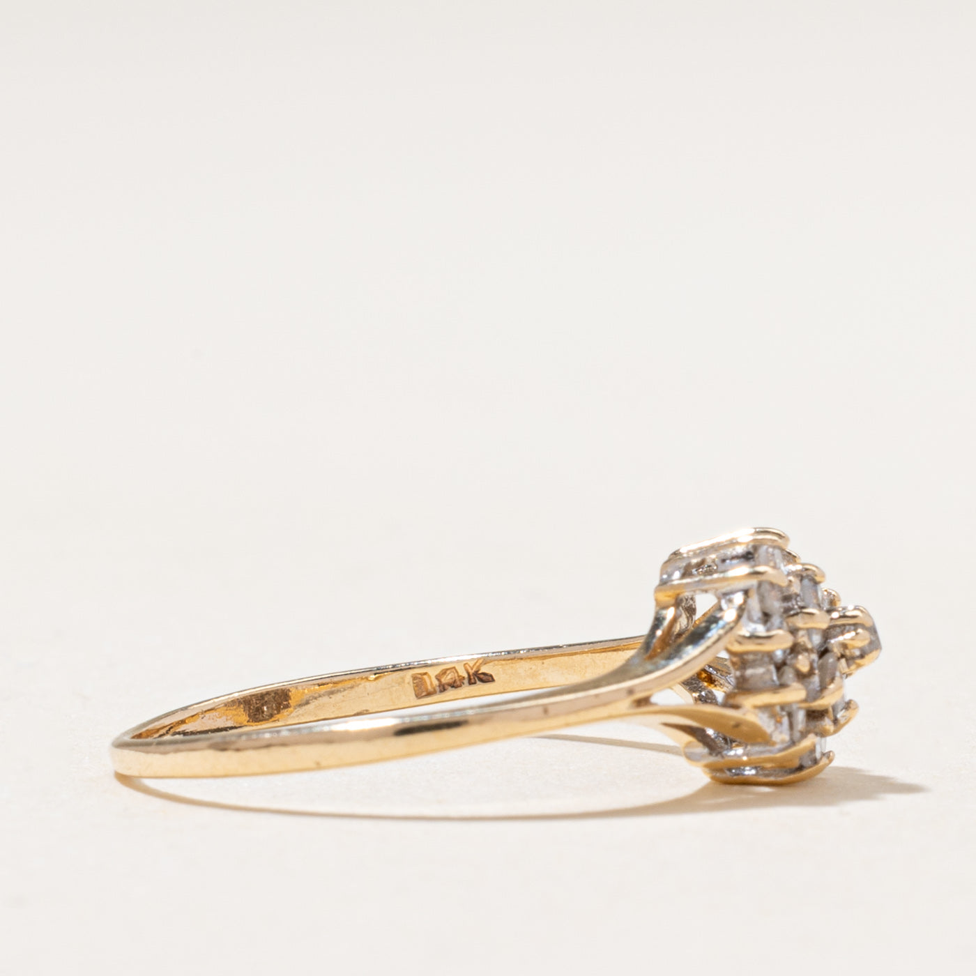 Diamond Cluster Tapered Ring | 0.25ctw | SZ 6.5