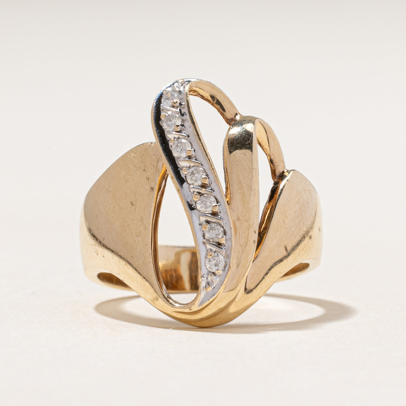 Diamond Waterfall Cocktail Ring | 0.10ctw | SZ 7.75