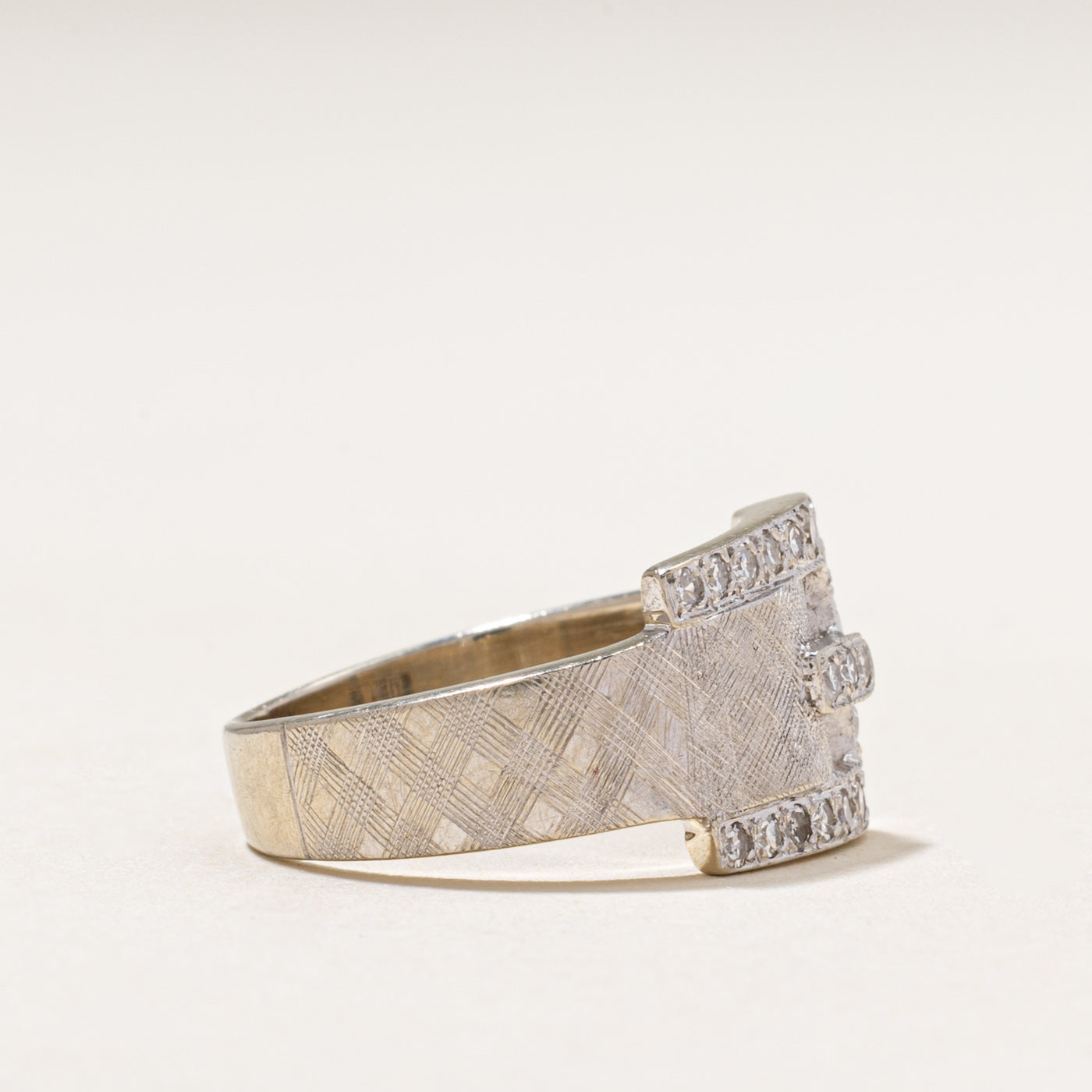 White Gold Diamond Buckle Ring | 0.40ctw | SZ 6