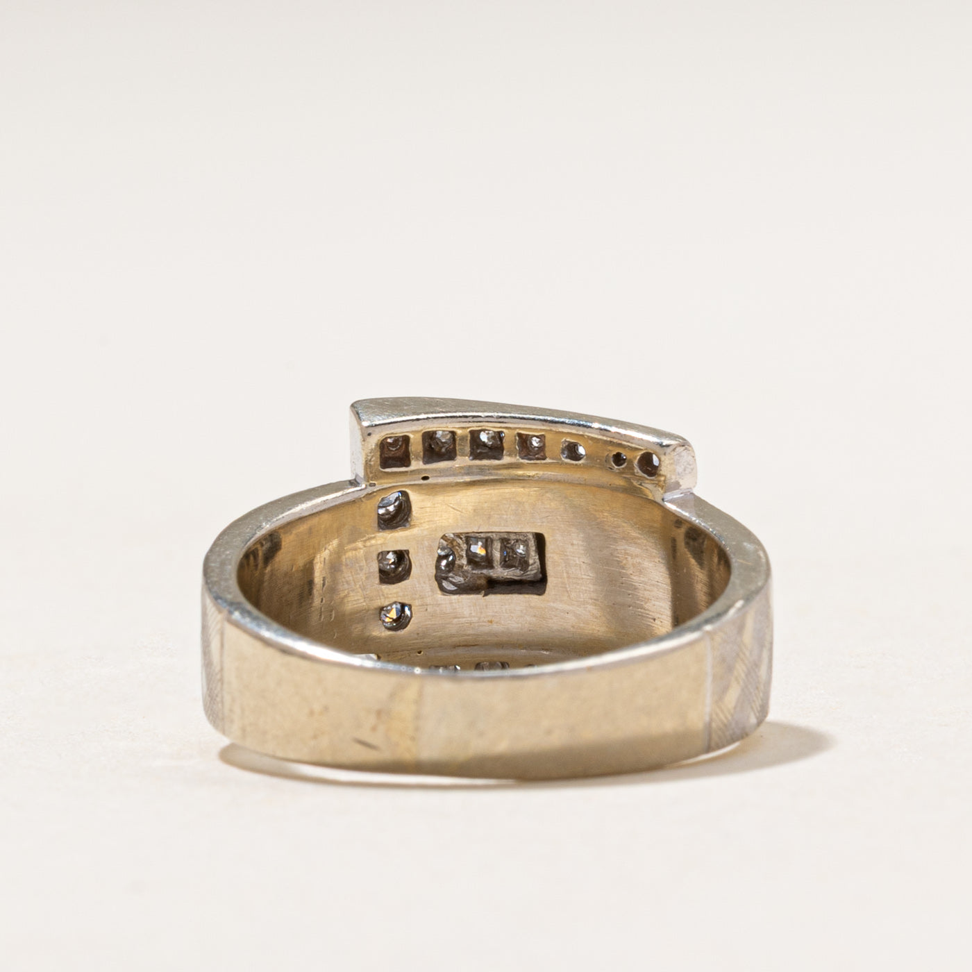 White Gold Diamond Buckle Ring | 0.40ctw | SZ 6