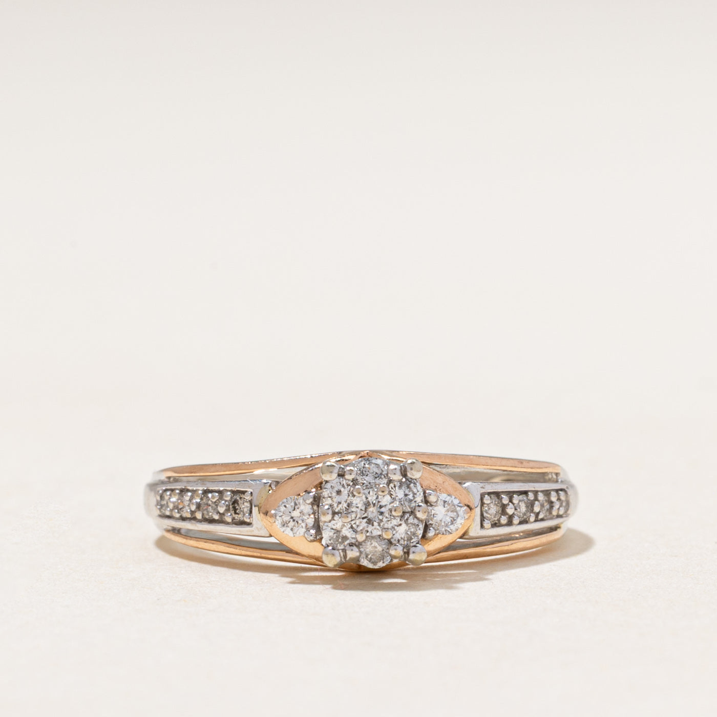 Diamond Round Cluster & Hidden Sapphire Ring | 0.20ctw, 0.005ct | SZ 6