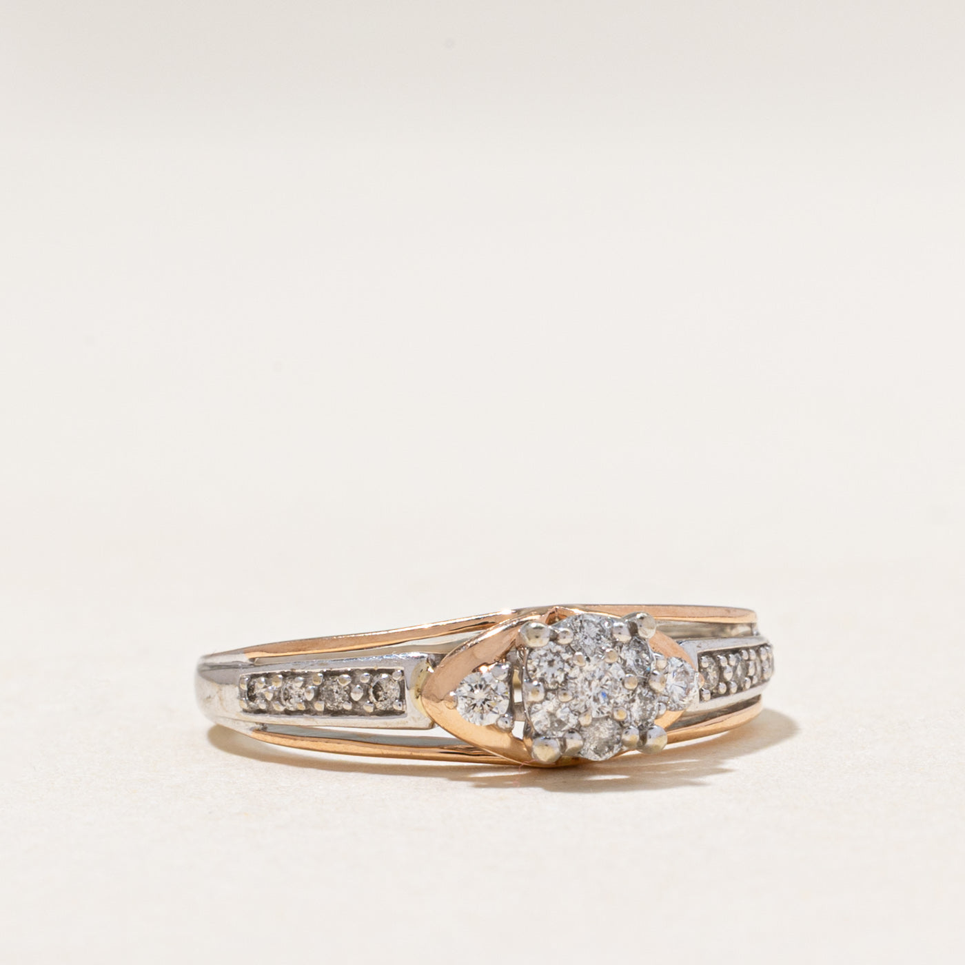 Diamond Round Cluster & Hidden Sapphire Ring | 0.20ctw, 0.005ct | SZ 6