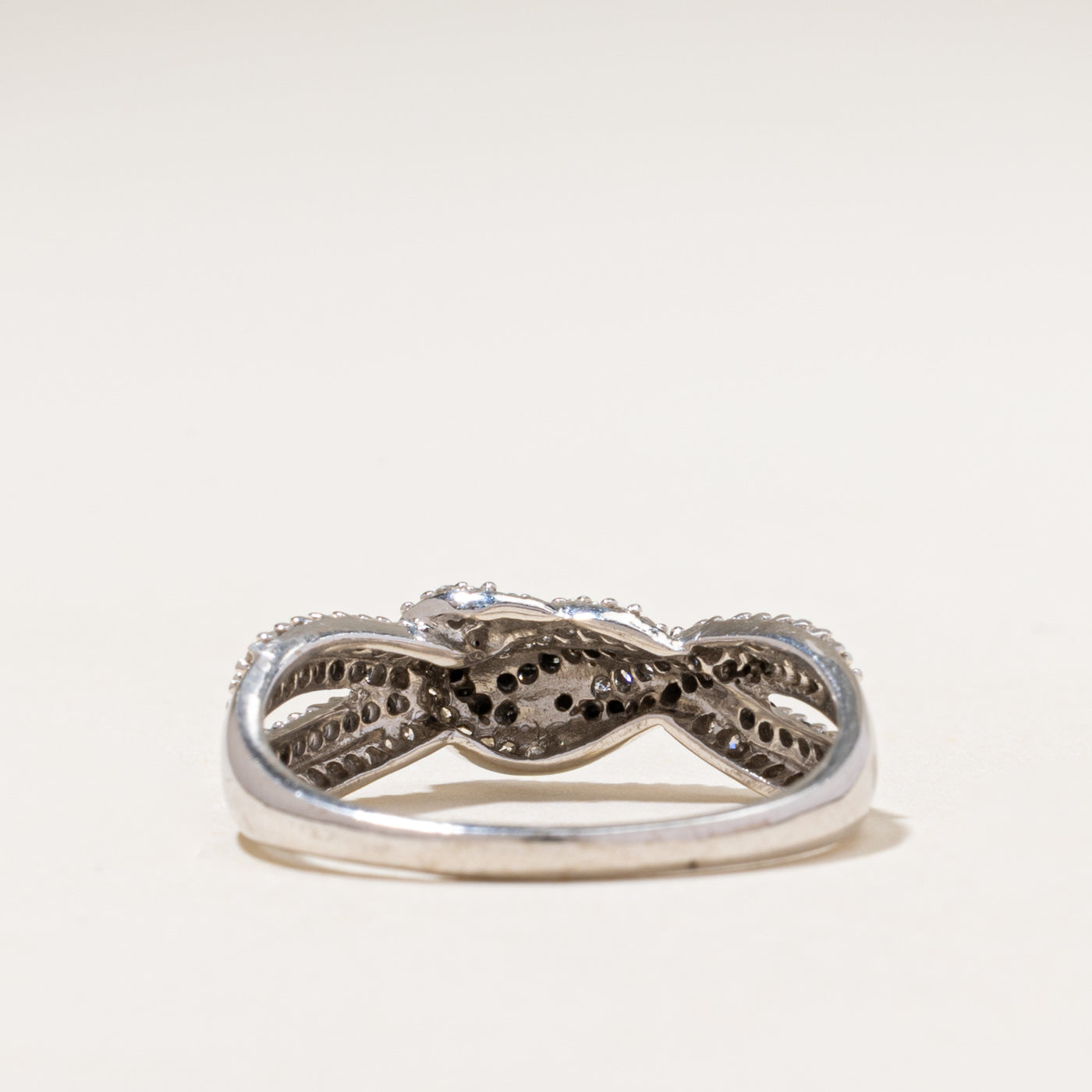 Black & White Diamond Knot Ring | 0.45ctw | SZ 9.5