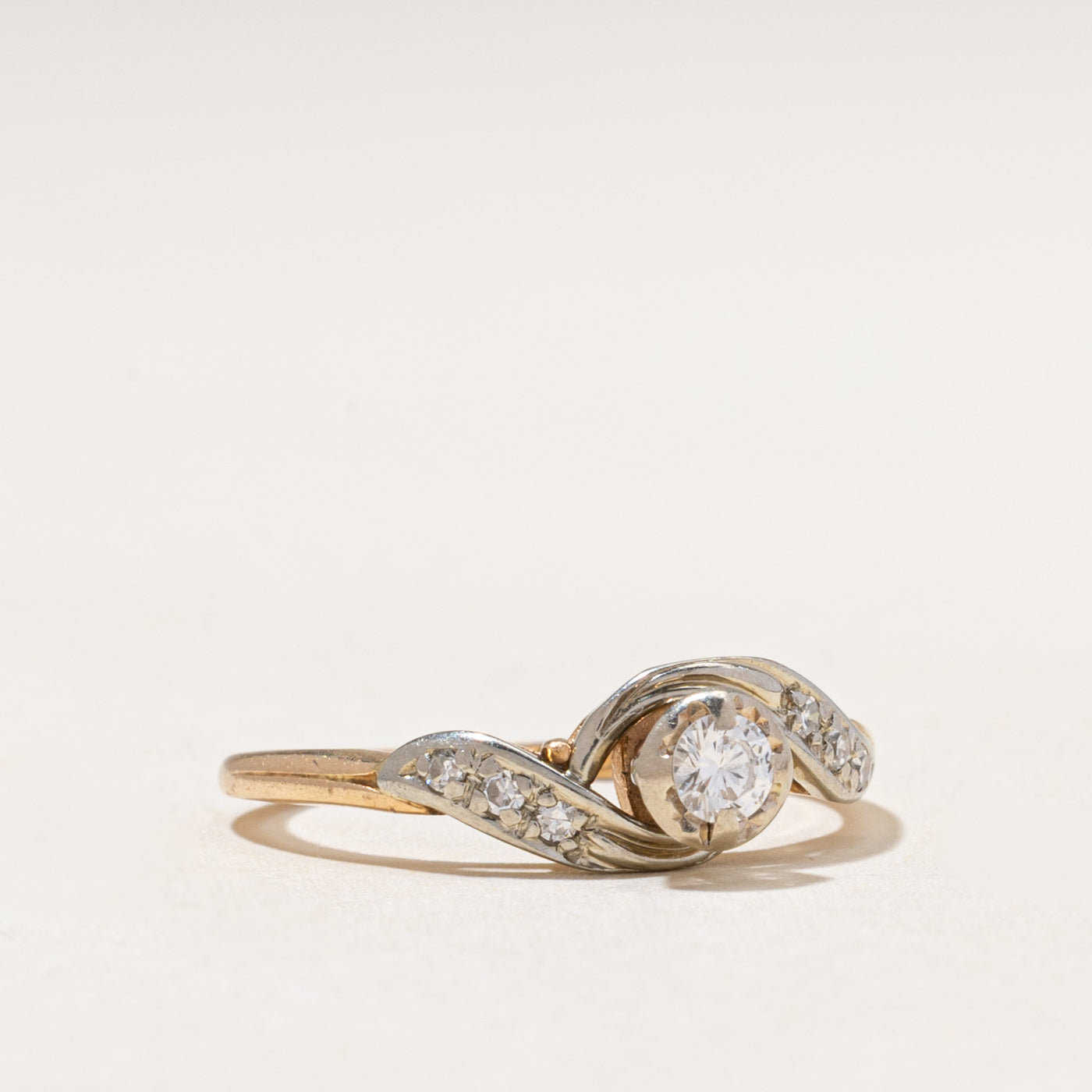 Illusion Set Diamond Bypass Ring | 0.18ctw | SZ 5.5