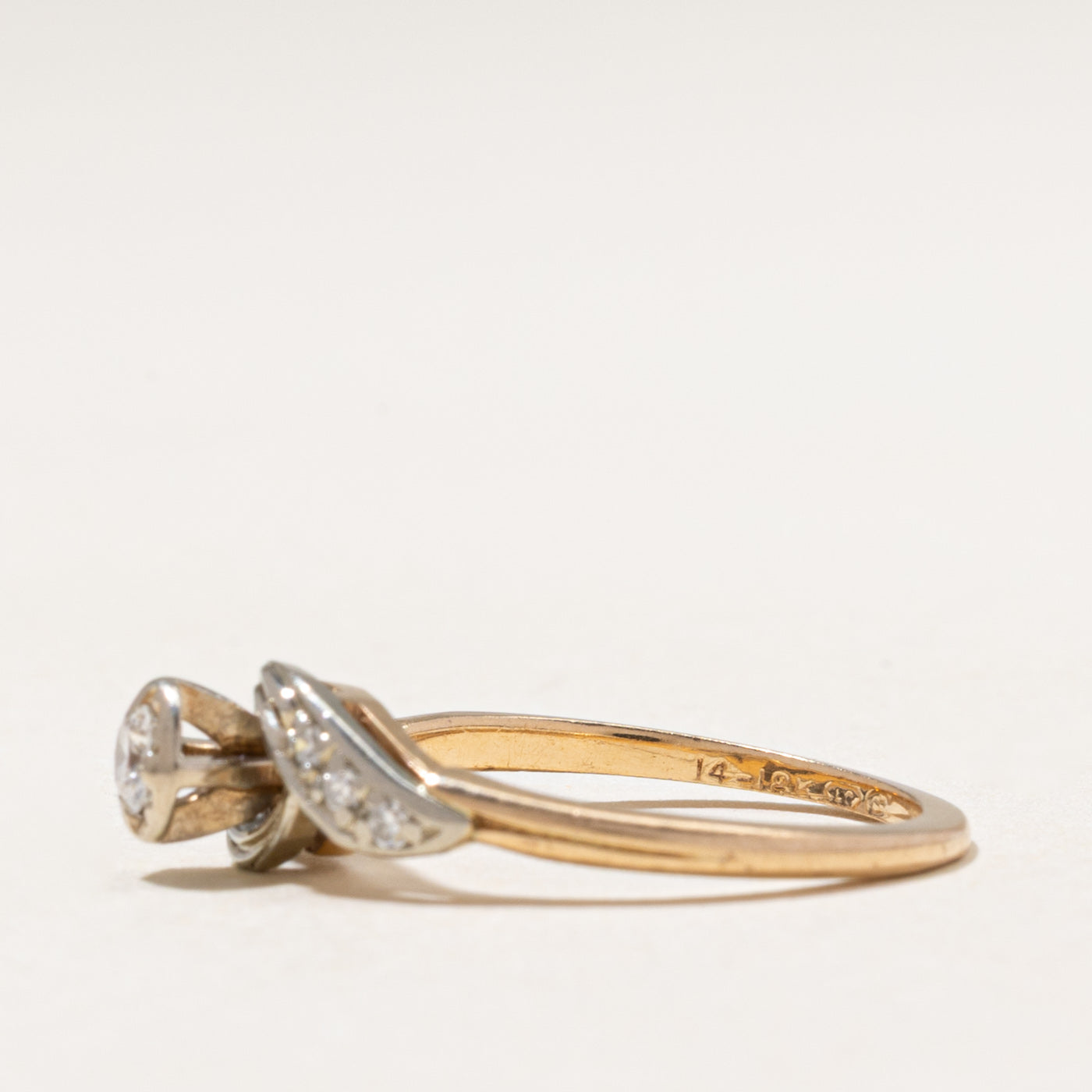 Illusion Set Diamond Bypass Ring | 0.18ctw | SZ 5.5