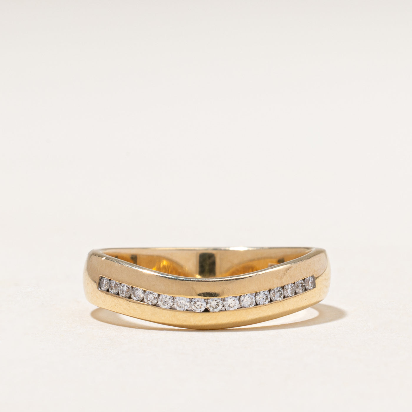 Semi Eternity Diamond Contour Band | 0.14ctw | 4.30mm | SZ 6.75