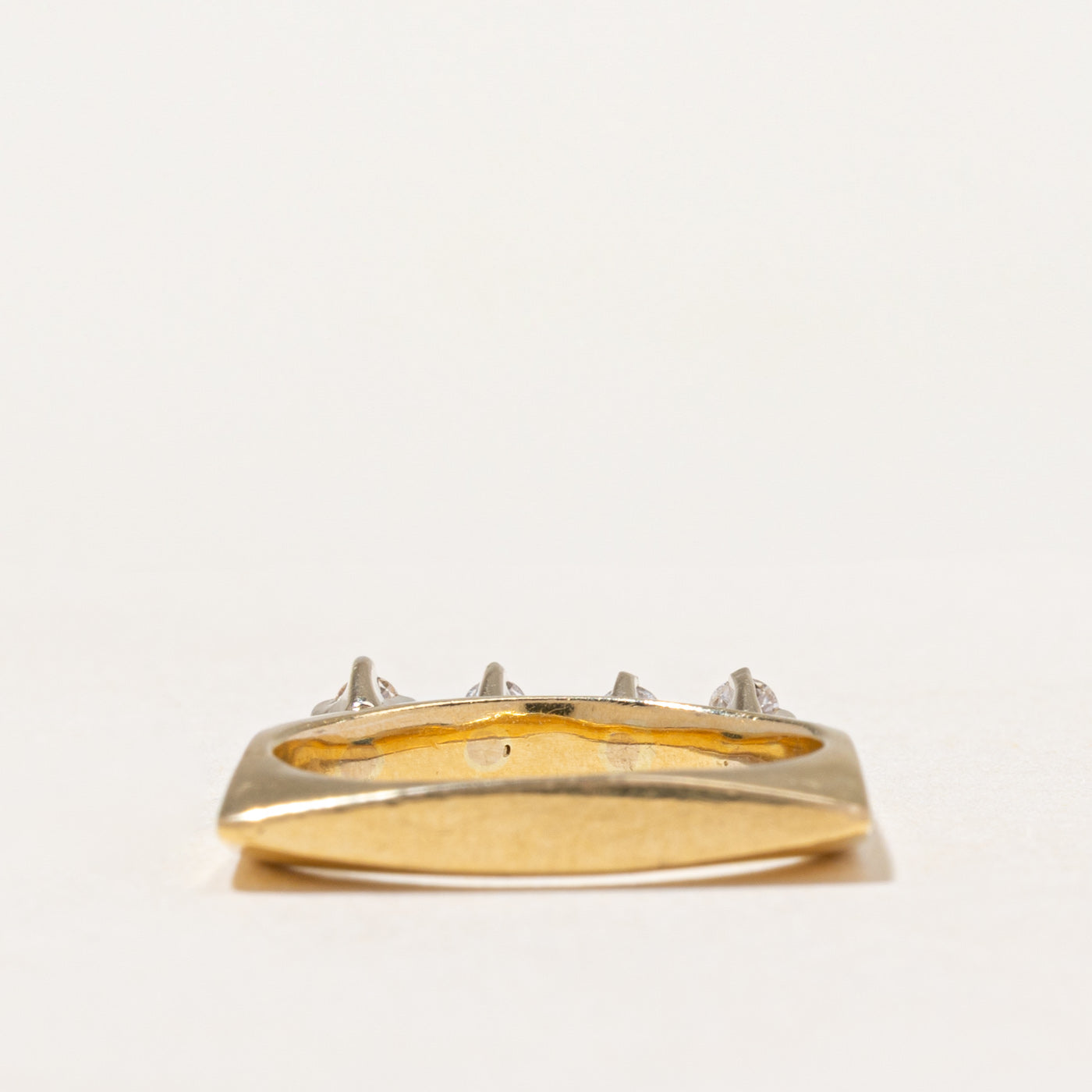 18k Four-Stone High Set Diamond Ring | 0.20ctw | SZ 7.5