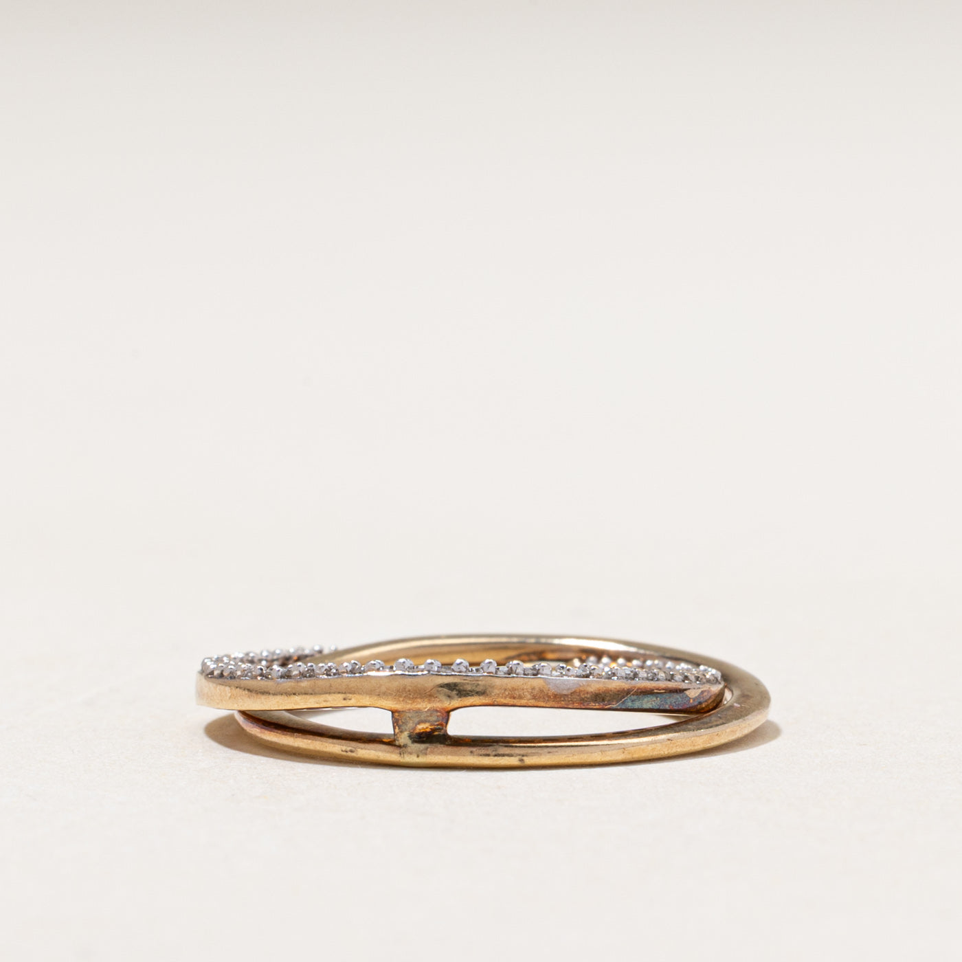 Diamond Cross Over Ring | 0.15ctw | SZ 4.5