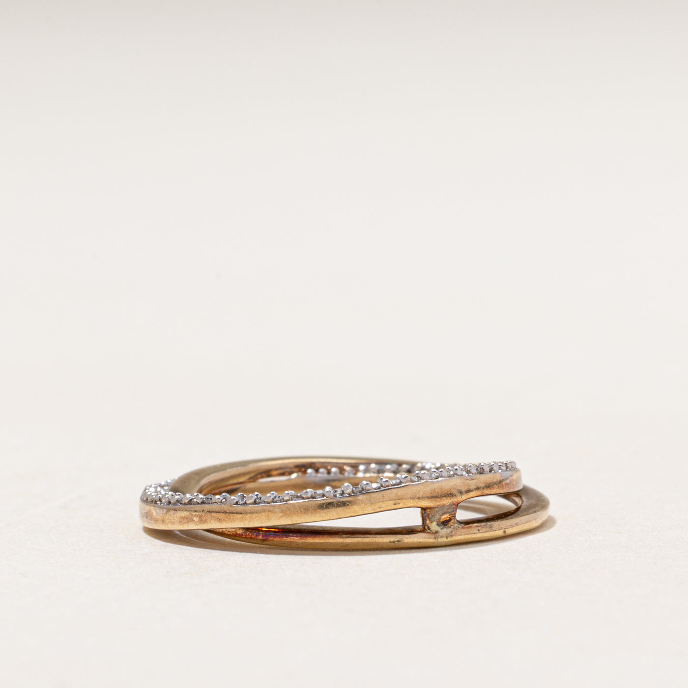 Diamond Cross Over Ring | 0.15ctw | SZ 4.5