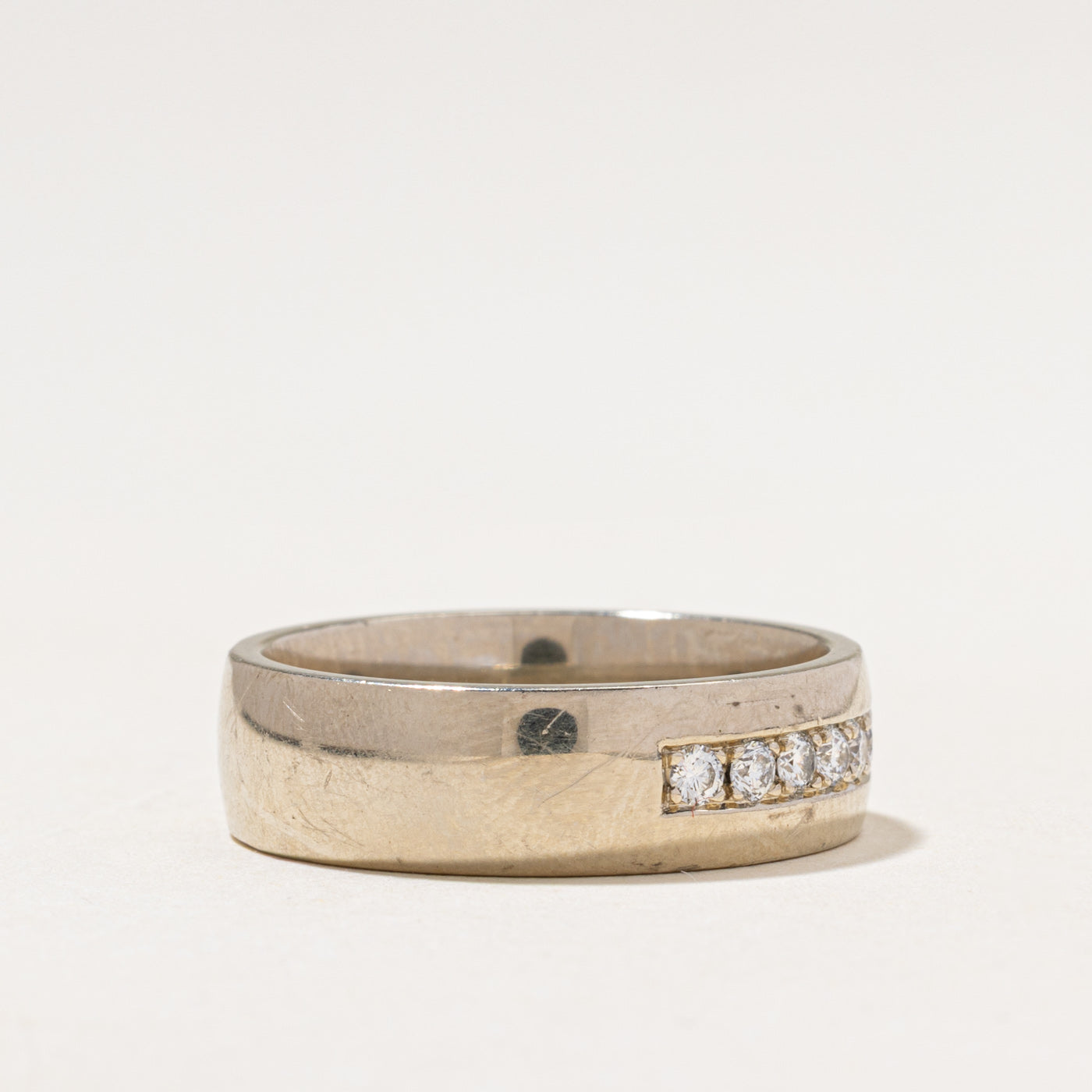 'Birks' 18k White Gold Seven Stone Diamond Band | 0.28ctw | 6.90mm | SZ 10.75