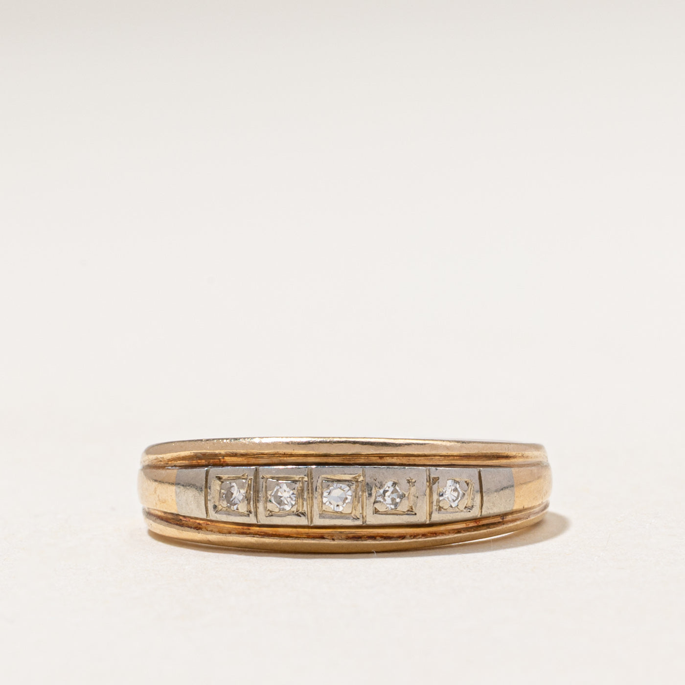 Five-Stone Diamond Grooved Band | 0.07ctw | 3.25mm | SZ 8.25