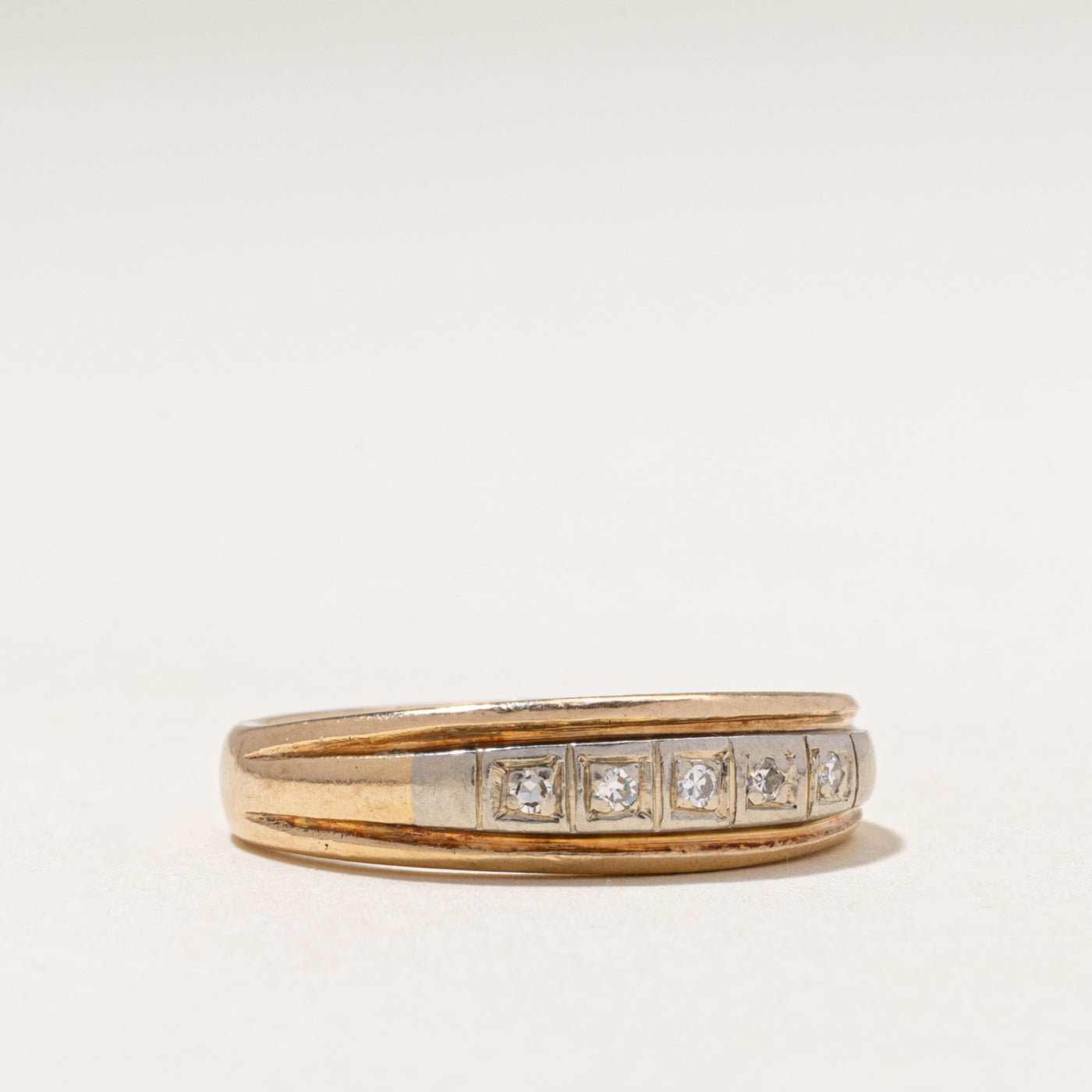 Five-Stone Diamond Grooved Band | 0.07ctw | 3.25mm | SZ 8.25