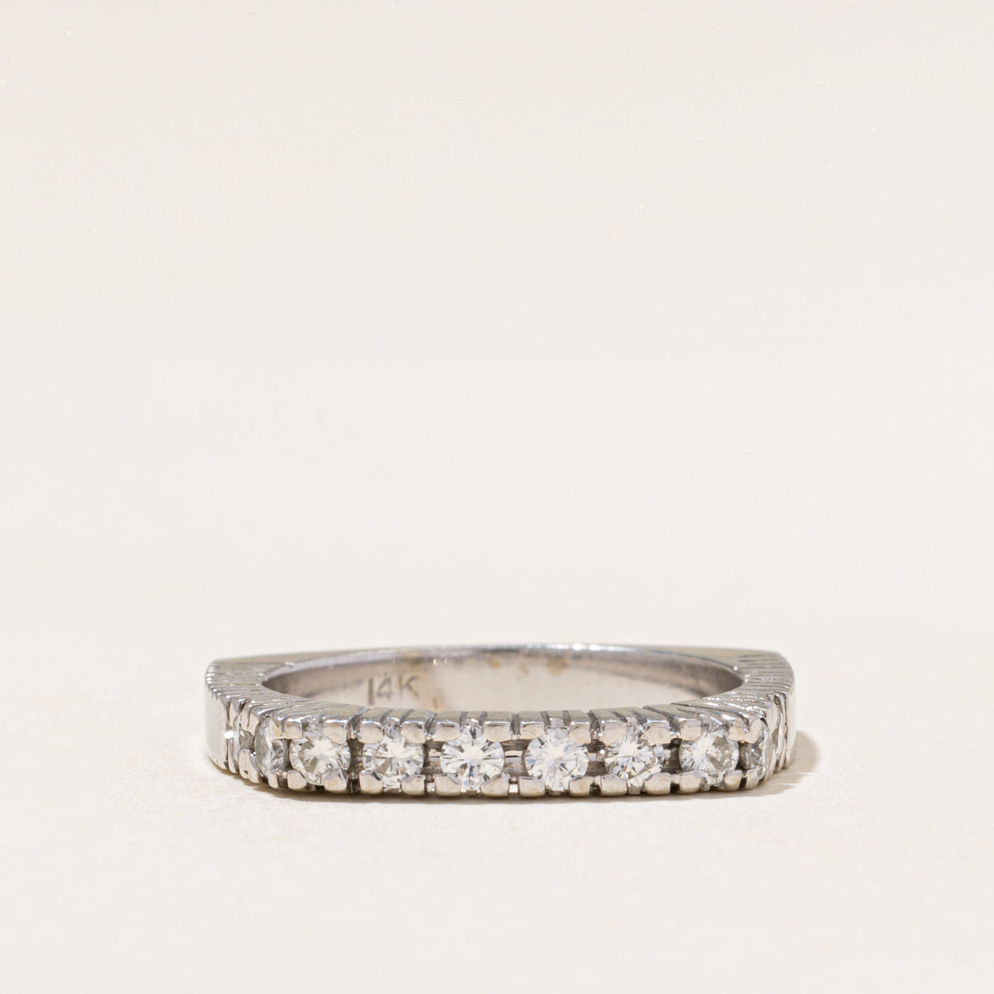 Semi Eternity Diamond Soft Square Ring | 0.45ctw | SZ 7.75