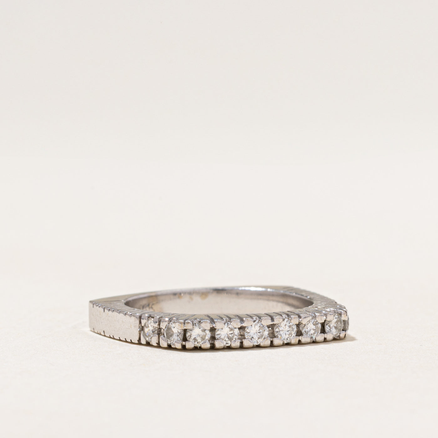 Semi Eternity Diamond Soft Square Ring | 0.45ctw | SZ 7.75