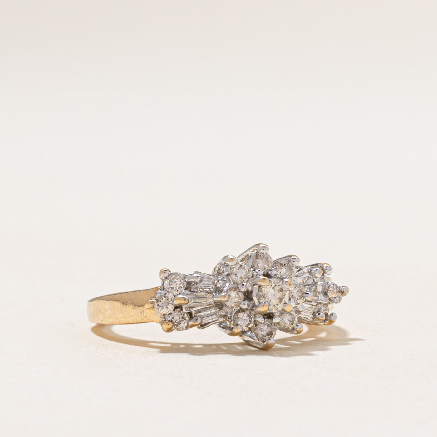 Mixed Cut Diamond Petal Cluster Ring | 0.45ctw | SZ 5.25