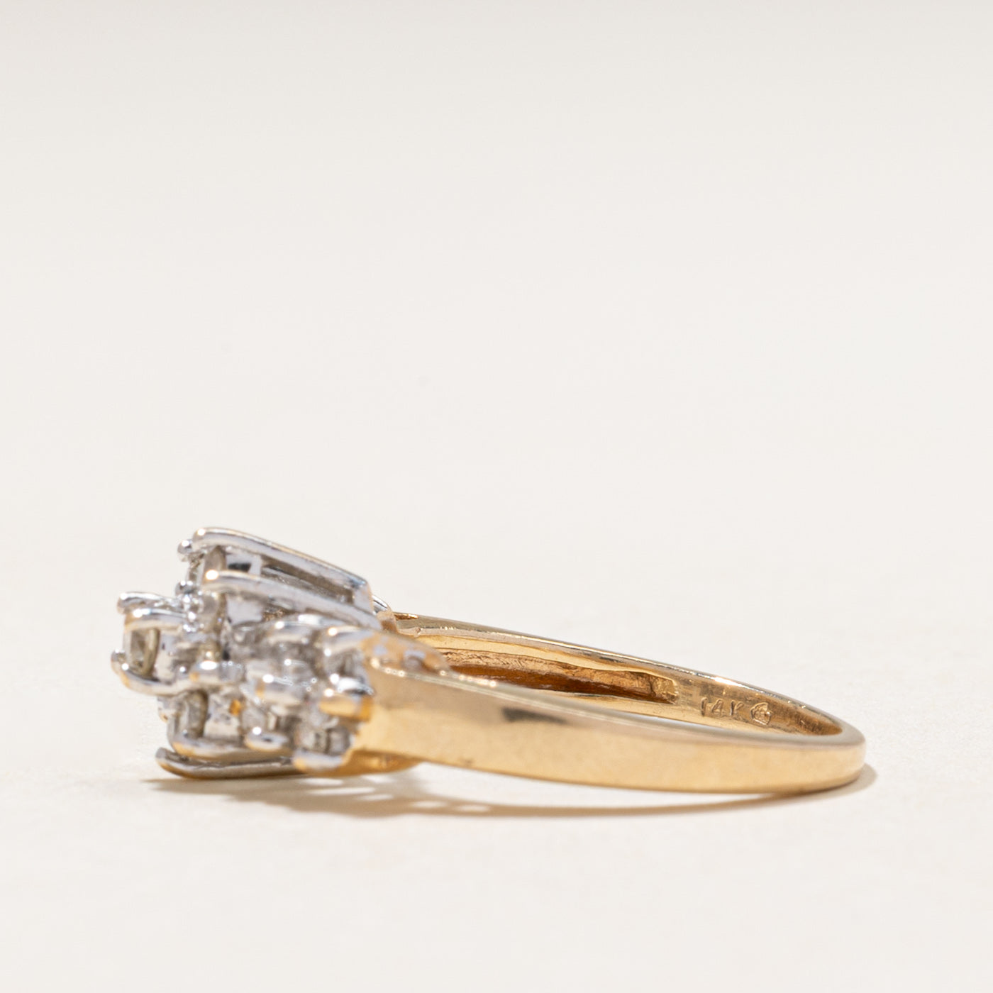 Mixed Cut Diamond Petal Cluster Ring | 0.45ctw | SZ 5.25