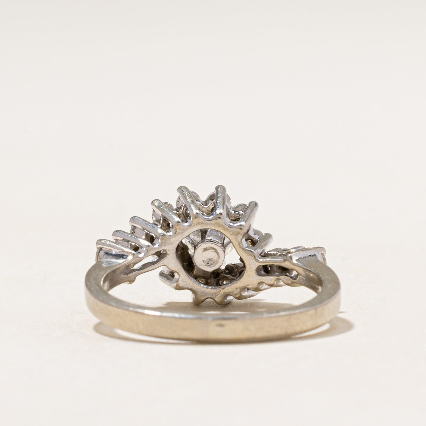 White Gold Diamond Petal Bypass Ring | 0.69ctw | SZ 5.25