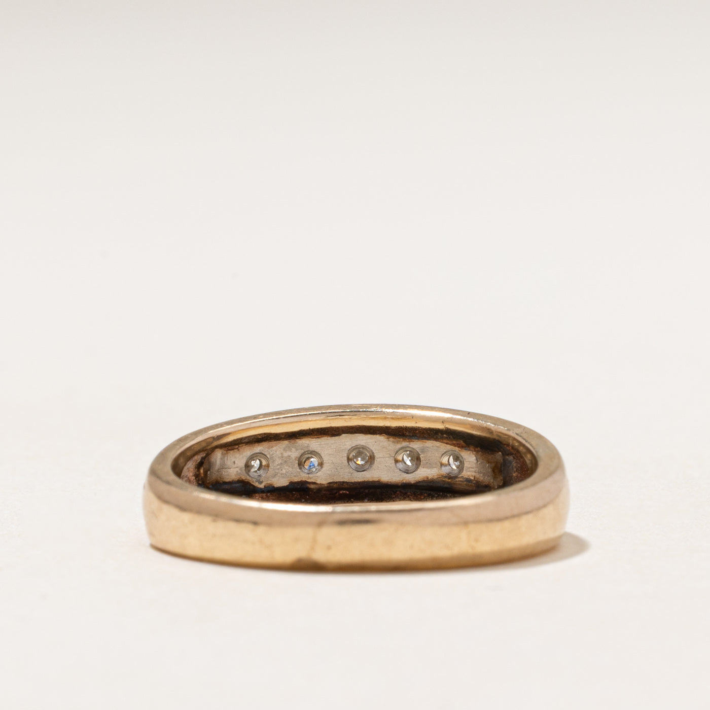Five-Stone Diamond Grooved Band | 0.07ctw | 3.25mm | SZ 8.25