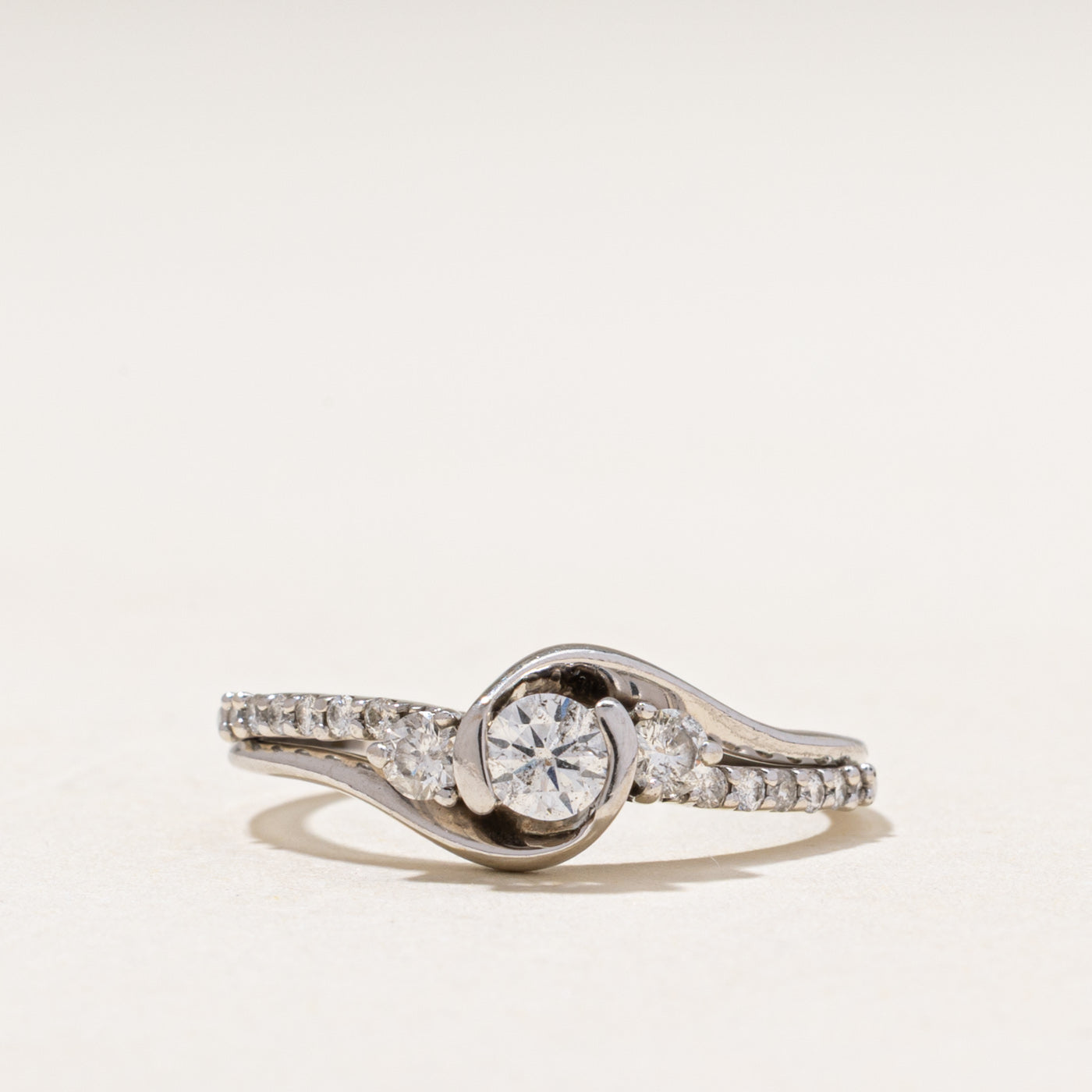 White Gold Diamond Bypass Ring | 0.47ctw | SZ 7