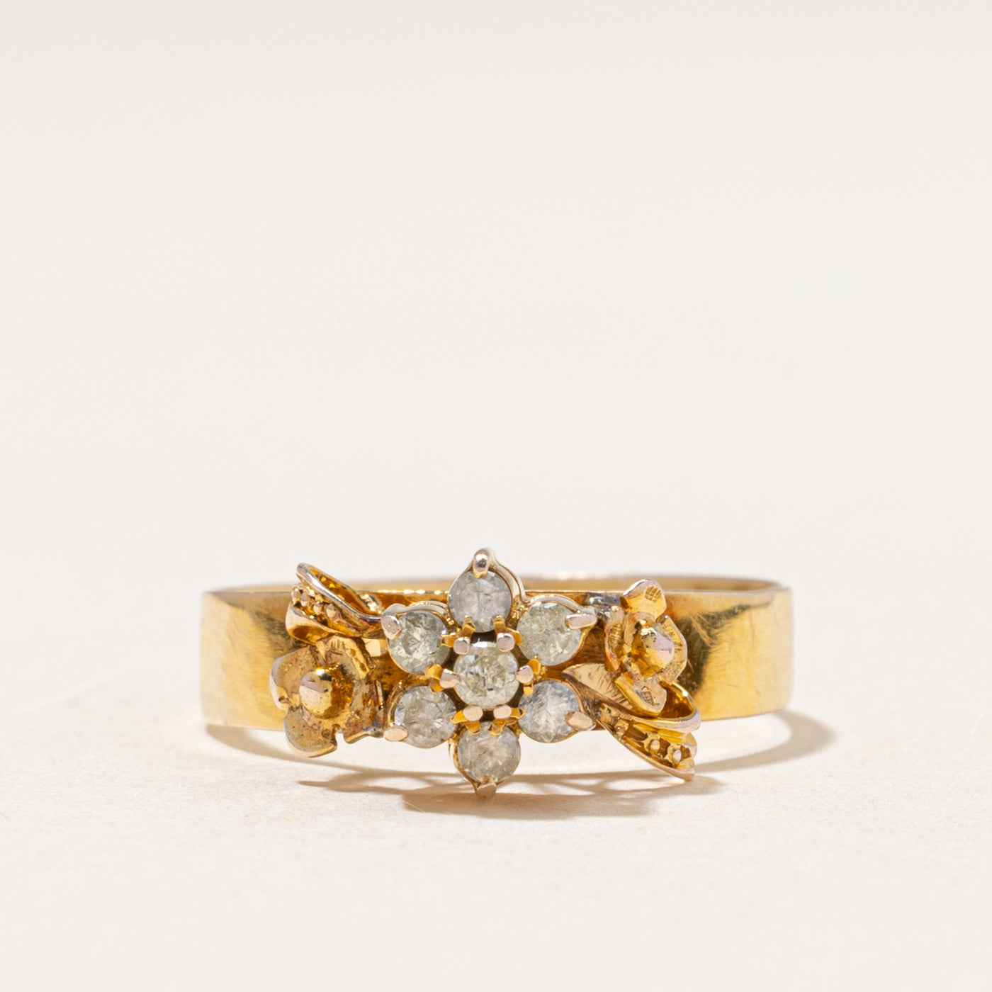 Diamond Petal Cluster Floral Ring | 0.19ctw | SZ 7.5