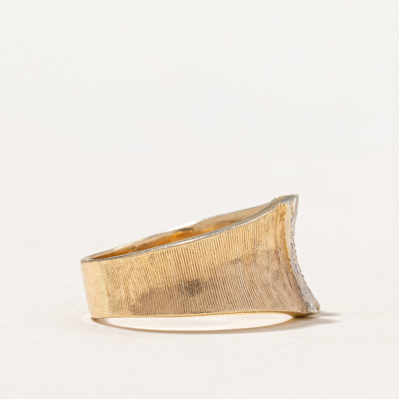 Yellow Gold Diamond Curved Open Ring | 0.10ctw | SZ 8.25