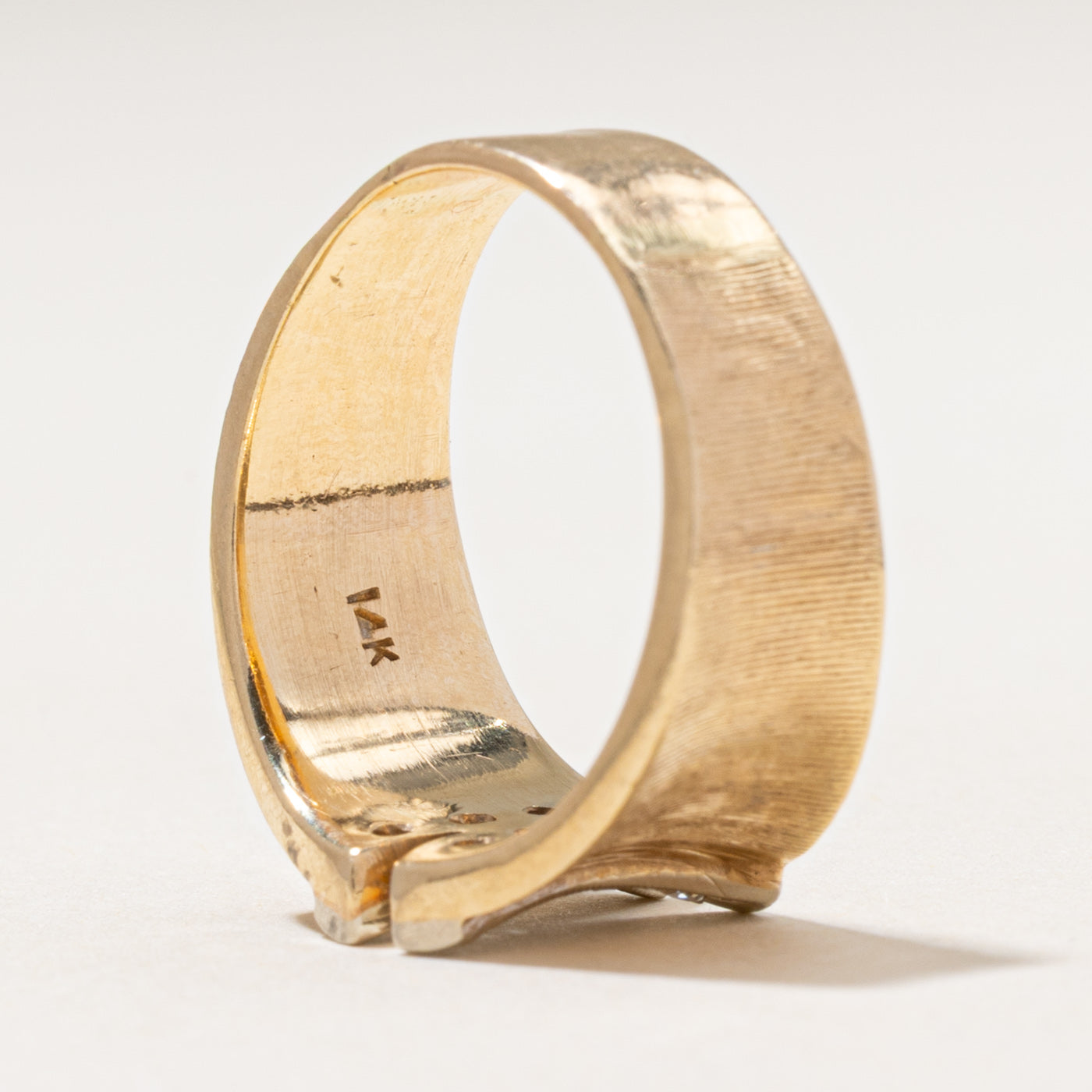 Yellow Gold Diamond Curved Open Ring | 0.10ctw | SZ 8.25