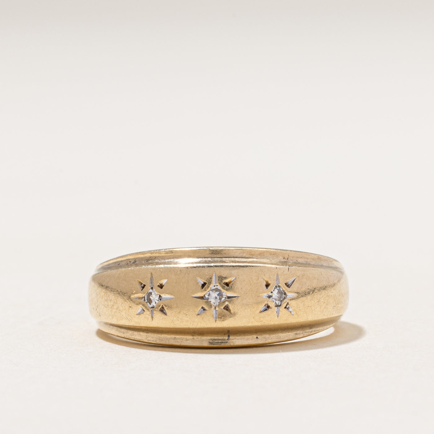 Three Stone Star Set Diamond Ring | 0.06ctw | SZ 9