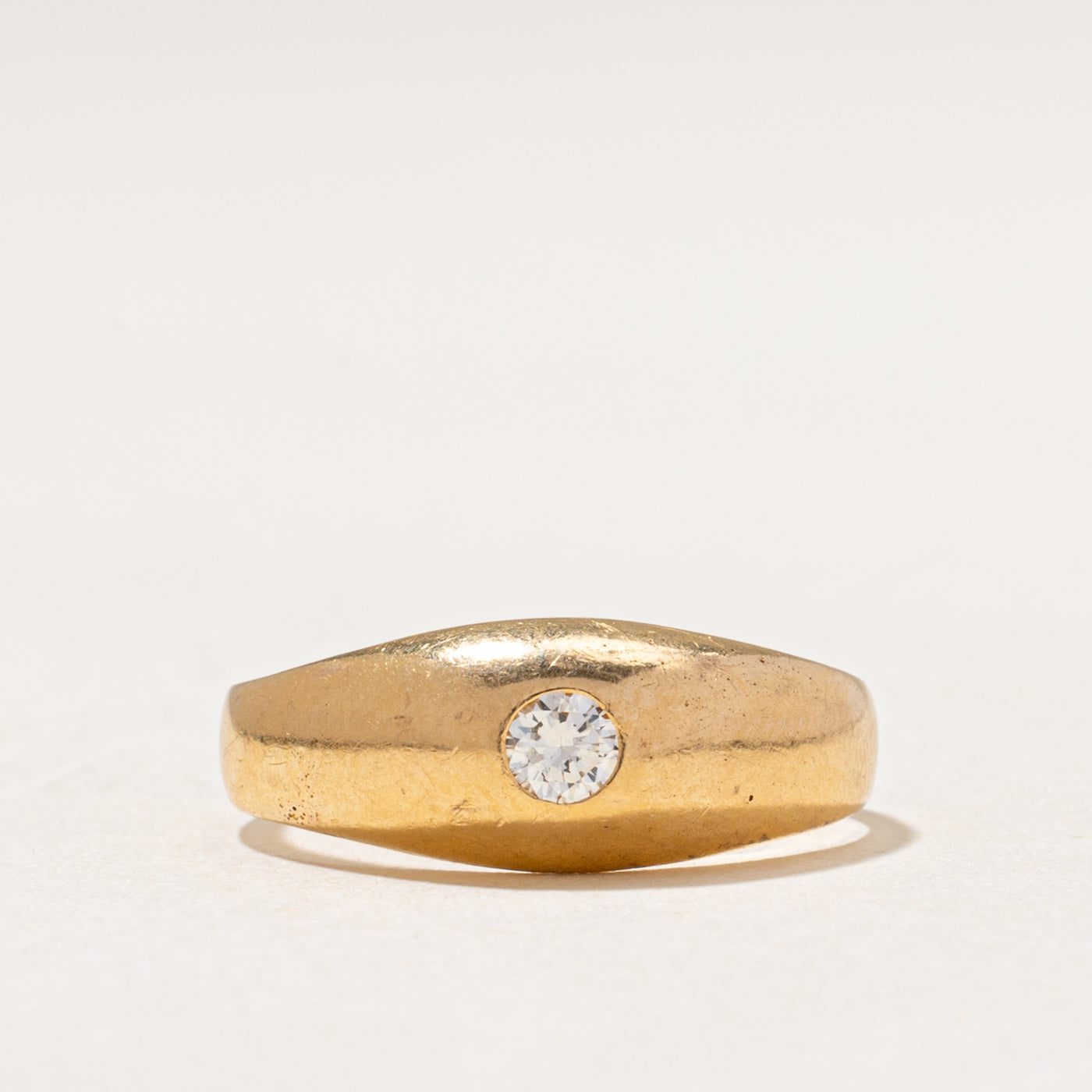 18k Flush Set Diamond Dome Ring | 0.12ct | SZ 5