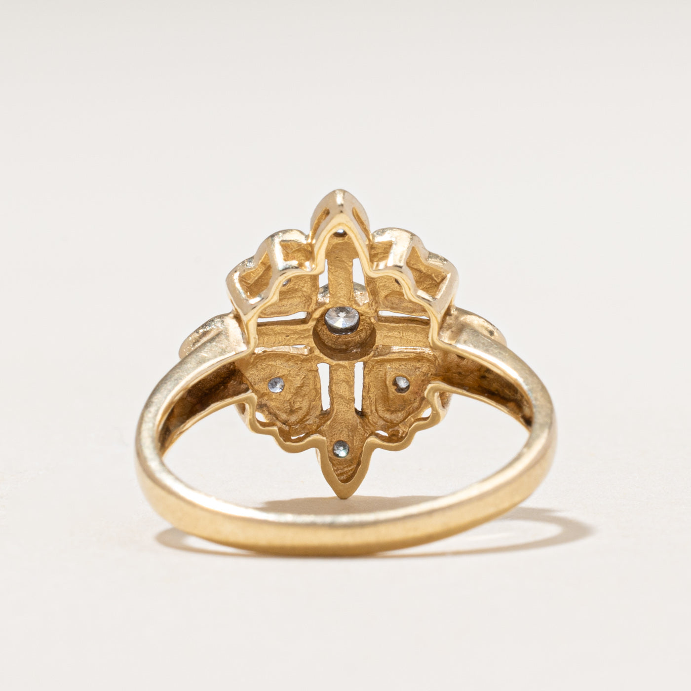 Yellow Gold Diamond Cluster Ring | 0.17ctw | SZ 6.5