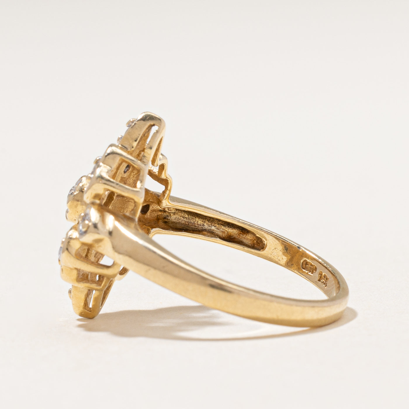 Yellow Gold Diamond Cluster Ring | 0.17ctw | SZ 6.5