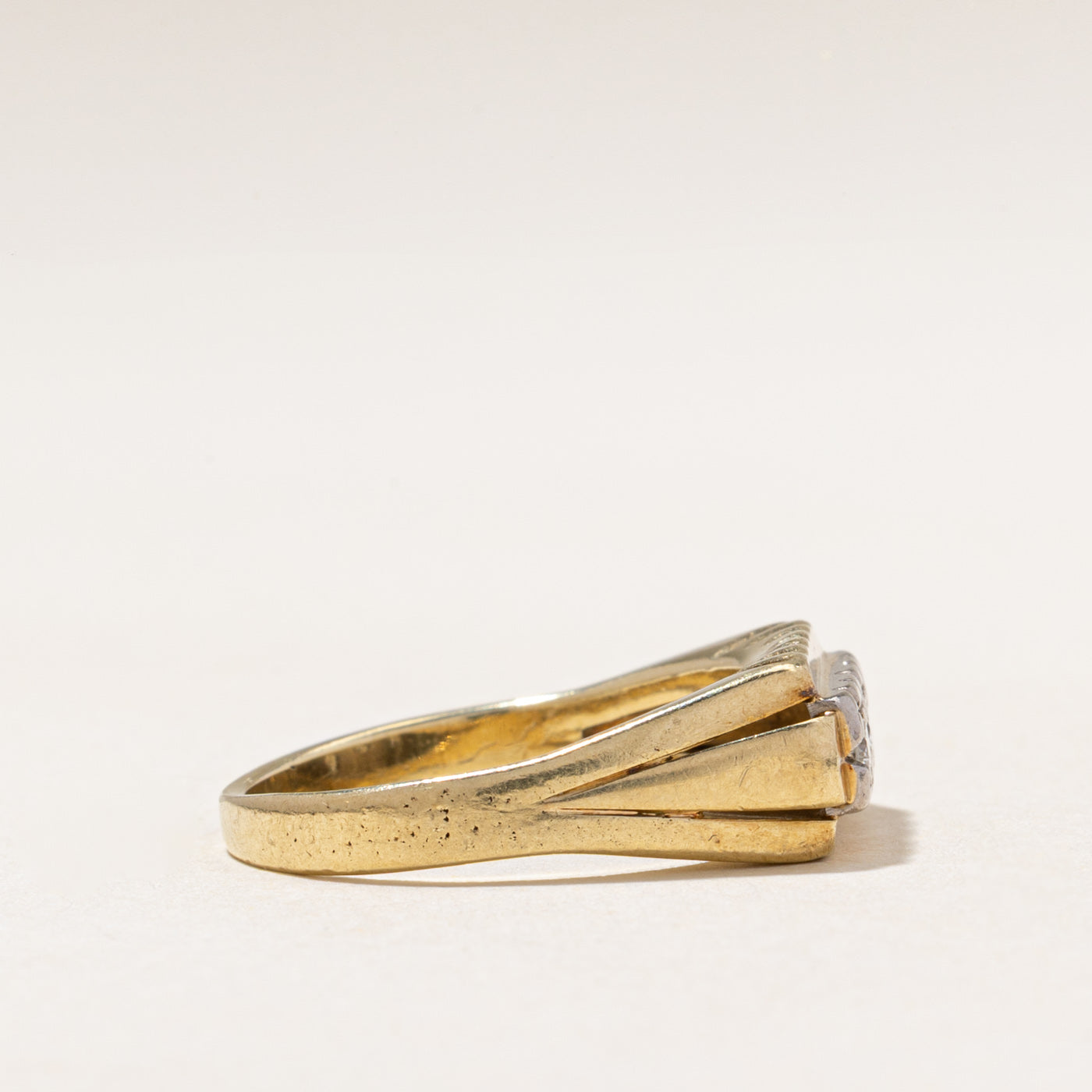 Two Tone Gold Three Stone Diamond Ring | 0.15ctw | SZ 8