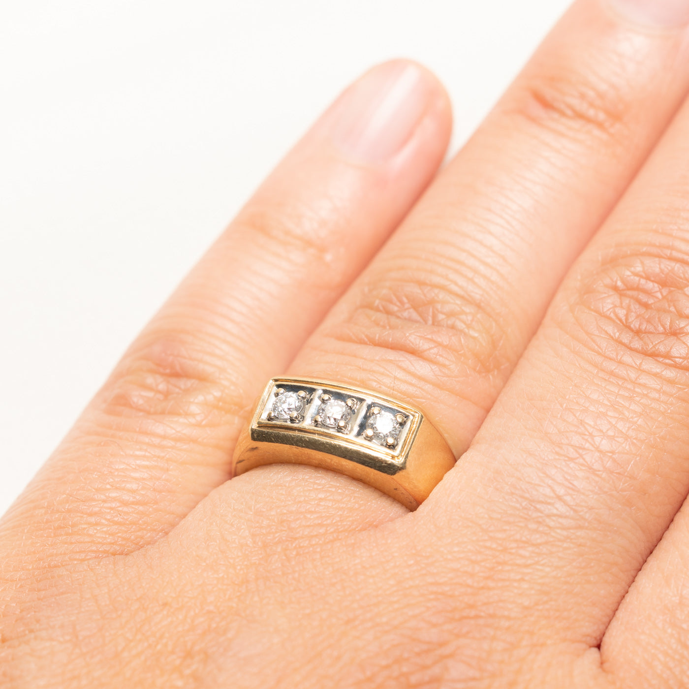 Three-Stone Diamond Statement Ring | 0.27ctw | SZ 6.75