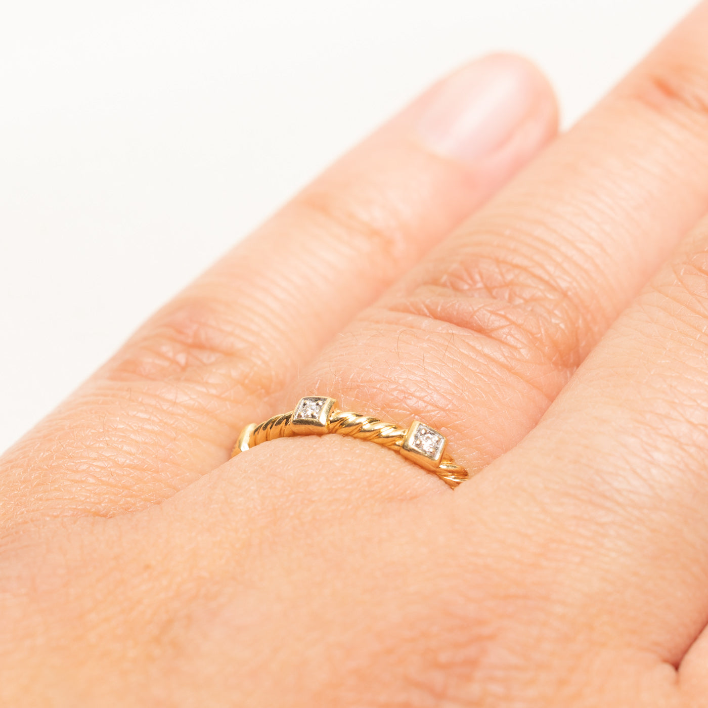 18k Eternity Diamond Rope Band | 0.06ctw | 2.95mm | SZ 5.75