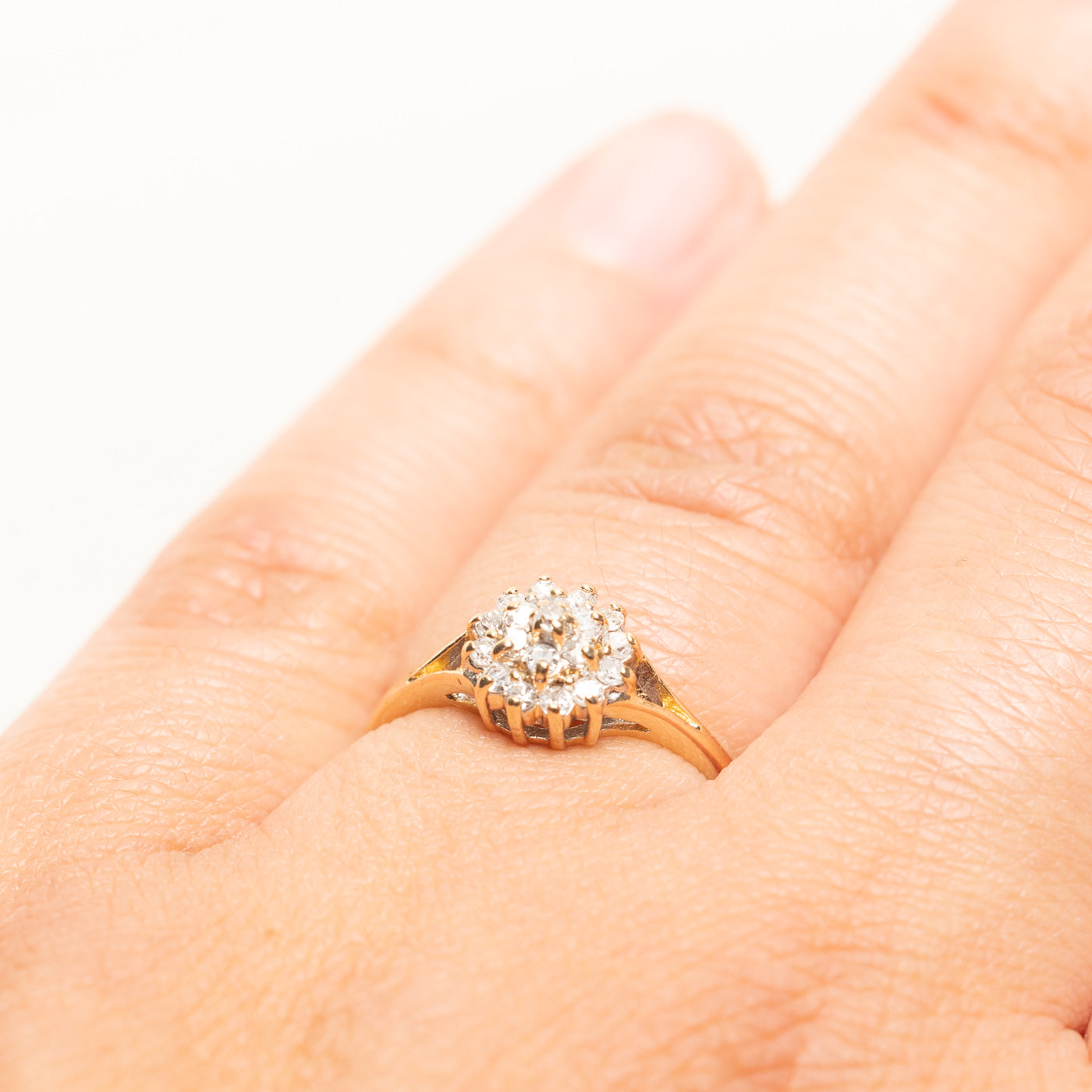 Diamond Cluster Tapered Ring | 0.25ctw | SZ 6.5