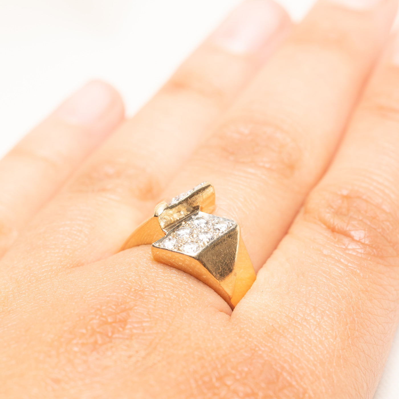 Diamond Geometric Cocktail Ring | 0.58ctw | SZ 8.75
