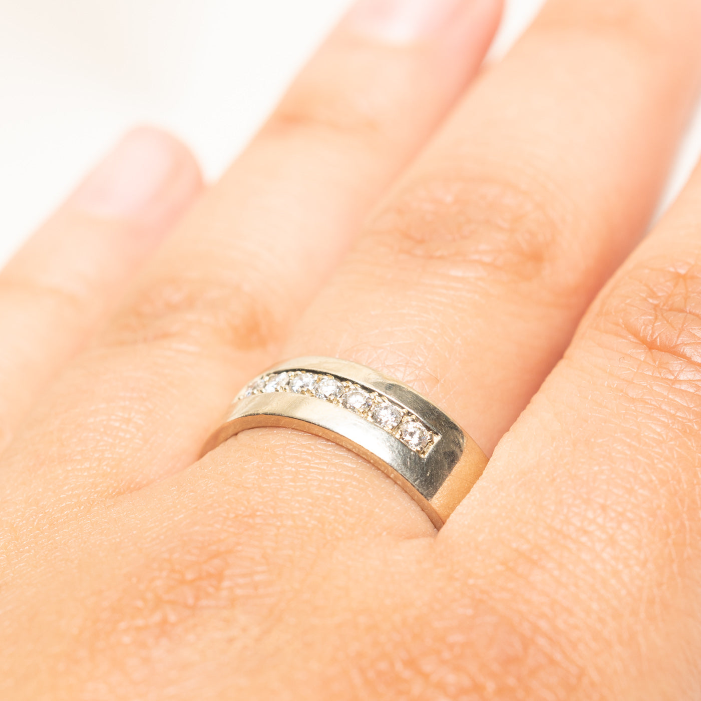 'Birks' 18k White Gold Seven Stone Diamond Band | 0.28ctw | 6.90mm | SZ 10.75