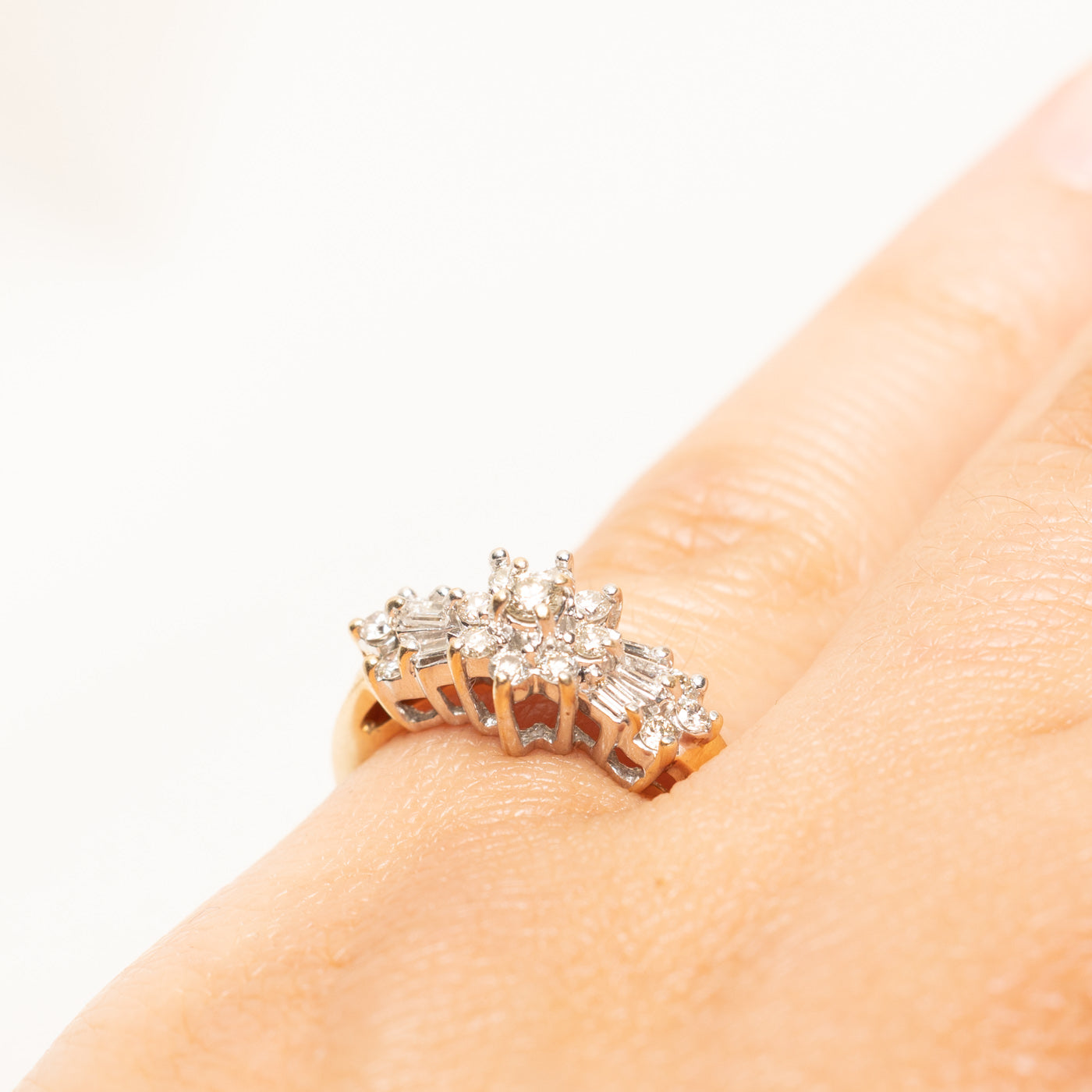 Mixed Cut Diamond Petal Cluster Ring | 0.45ctw | SZ 5.25