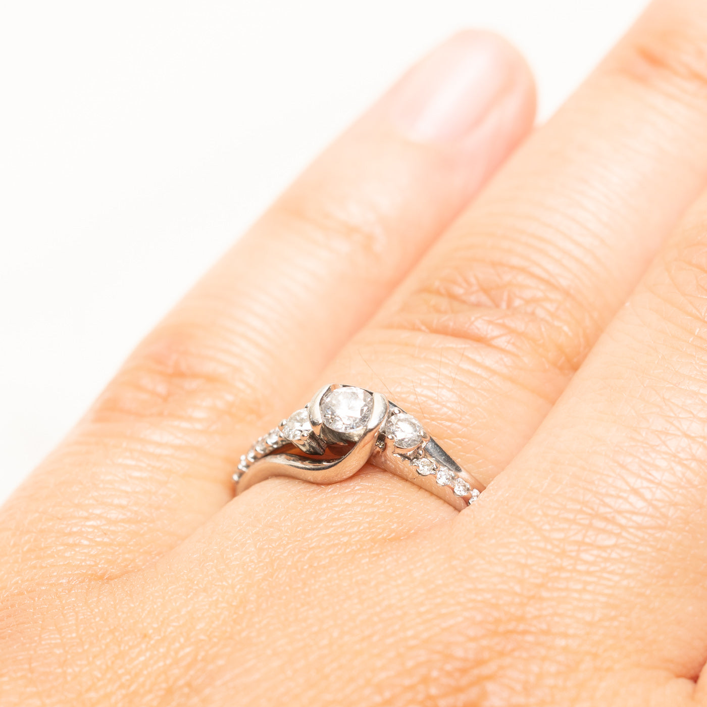 White Gold Diamond Bypass Ring | 0.47ctw | SZ 7