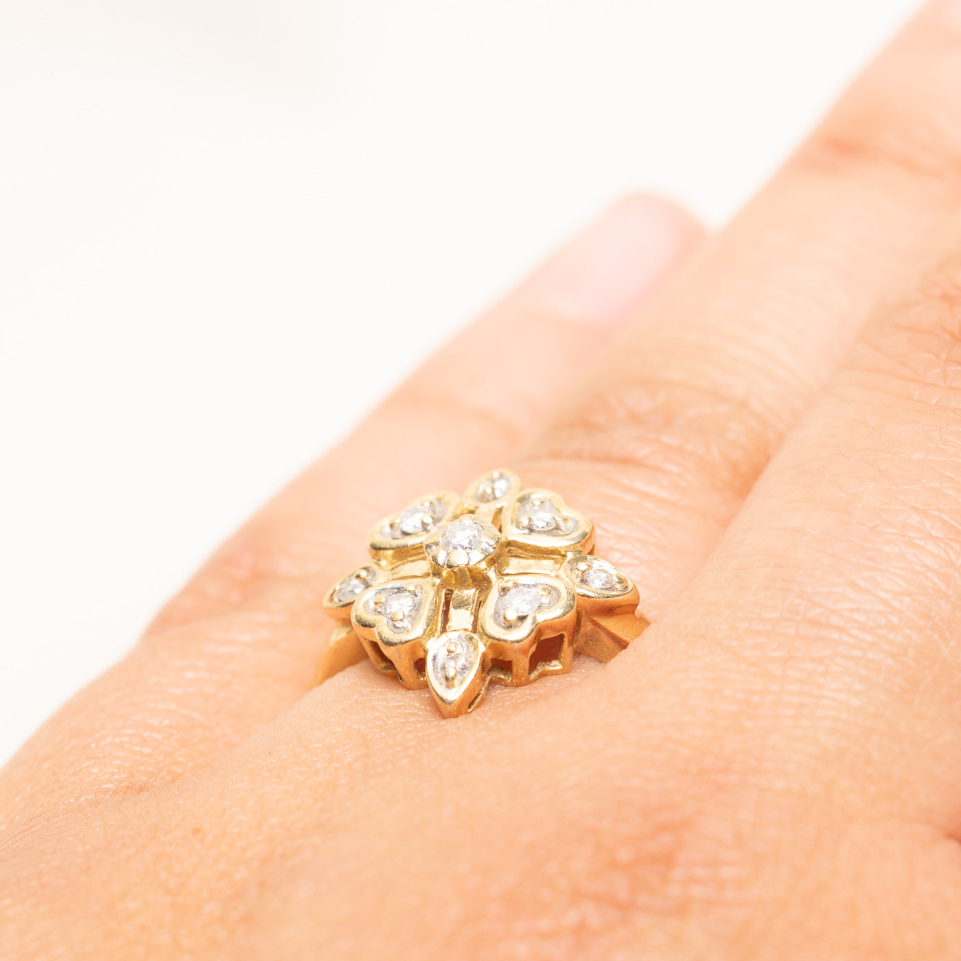 Yellow Gold Diamond Cluster Ring | 0.17ctw | SZ 6.5