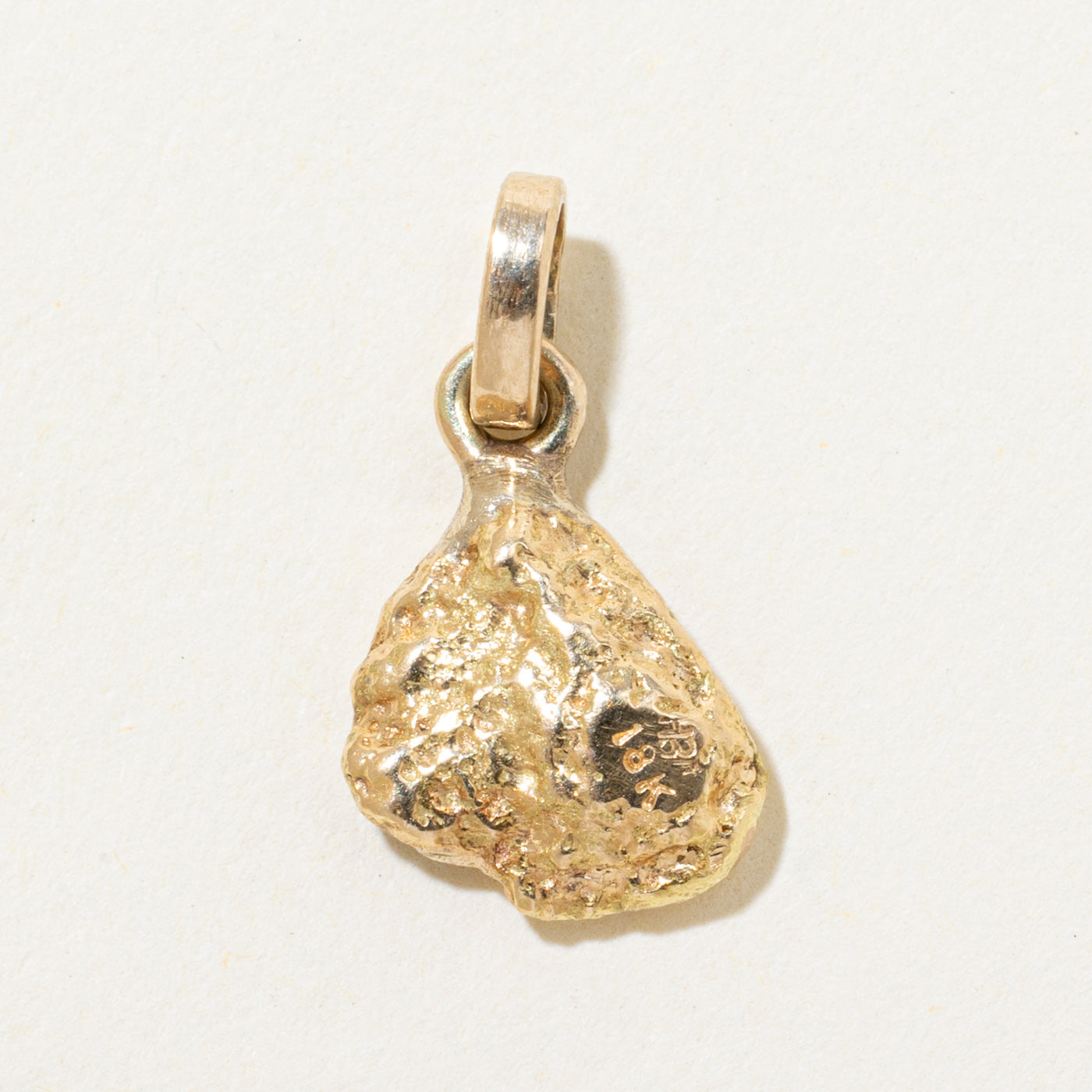 18k Yellow Gold Diamond Nugget Charm