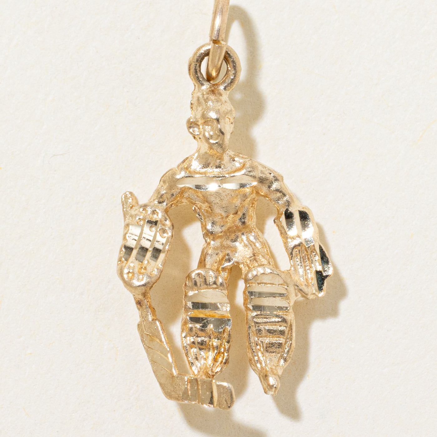 10k Yellow Gold Hockey Goalie Charm