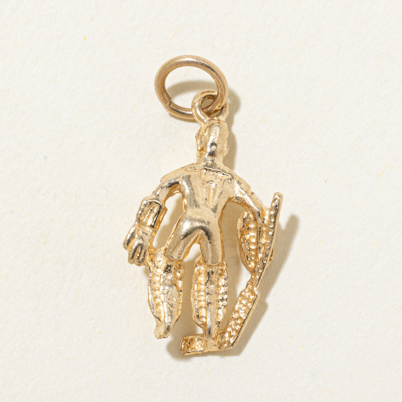 10k Yellow Gold Hockey Goalie Charm