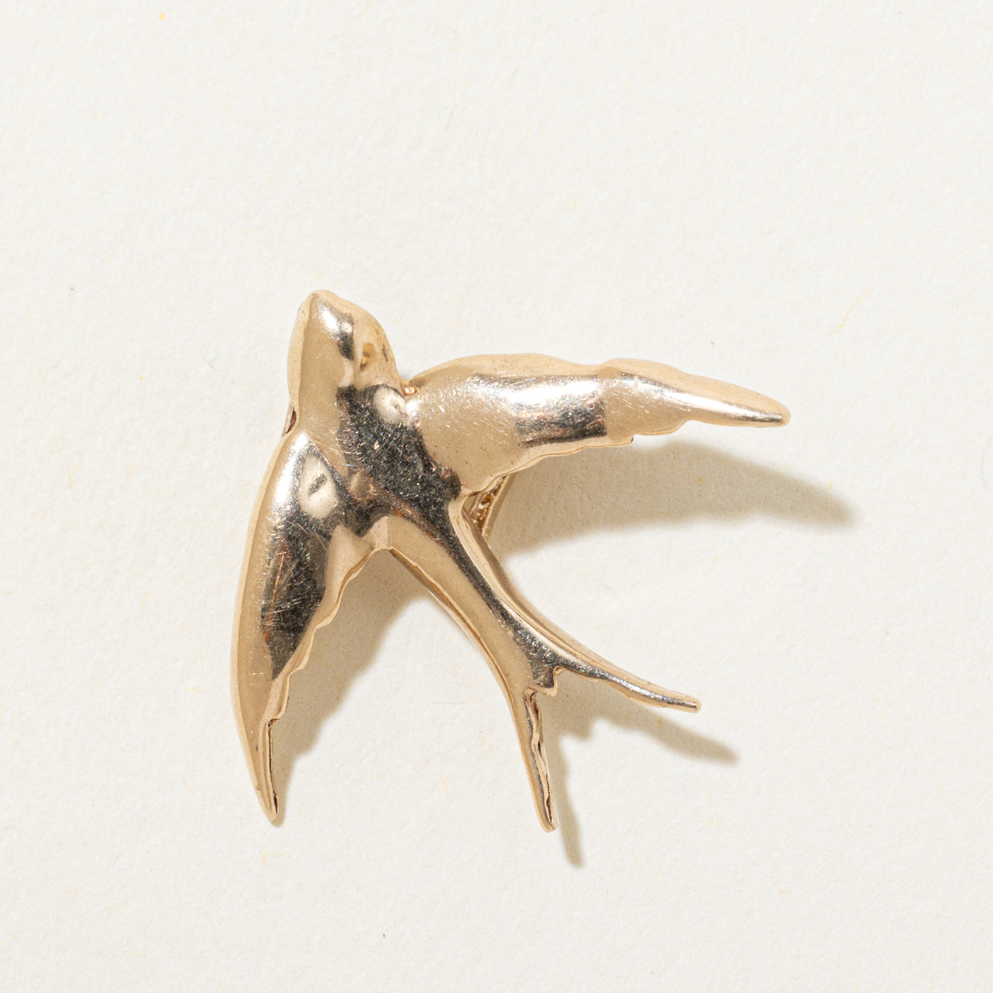 10k Yellow Gold Swallow Pendant