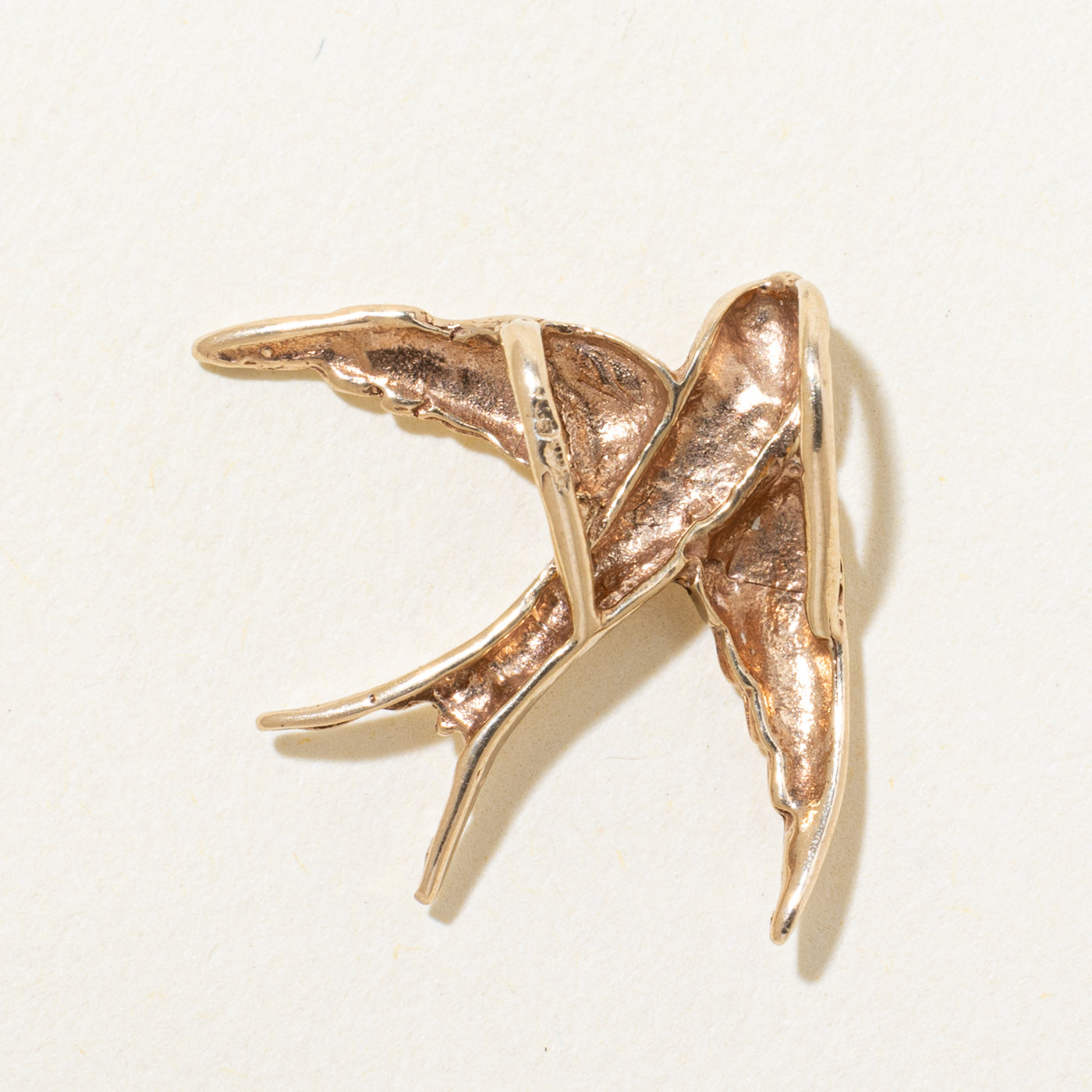 10k Yellow Gold Swallow Pendant