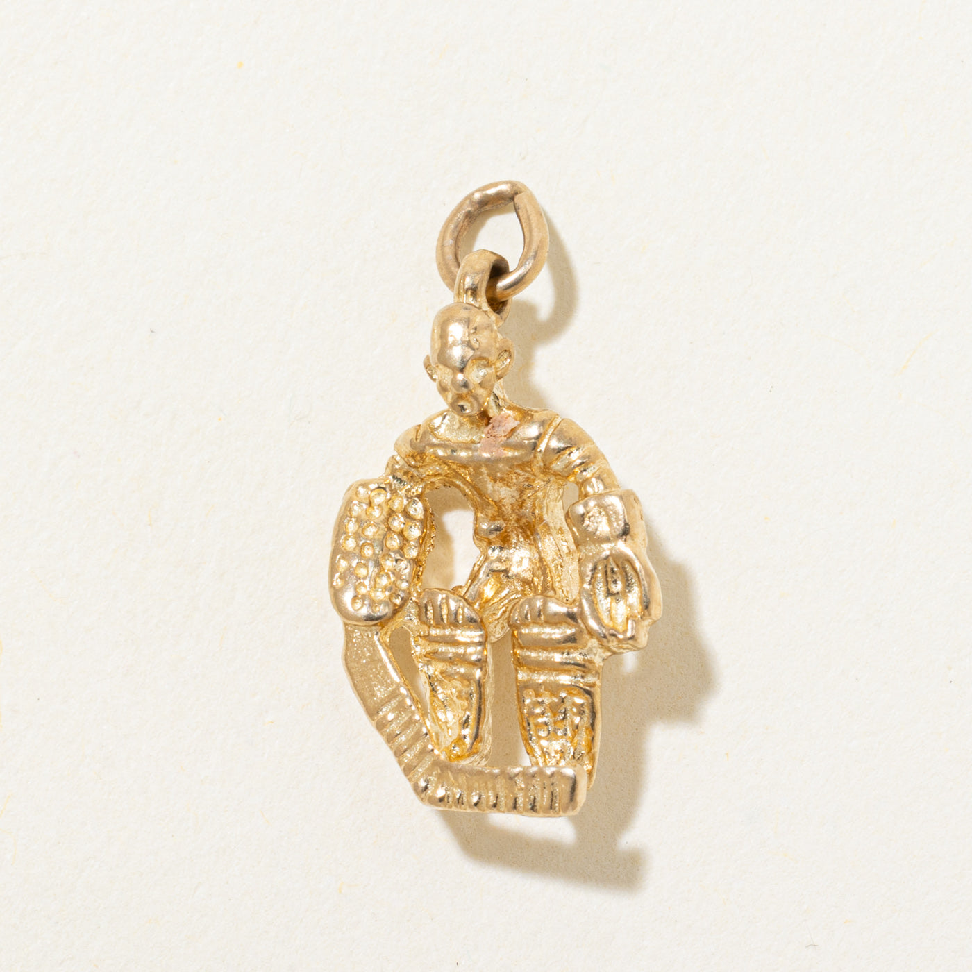 10k Yellow Gold Hockey Goalie Charm