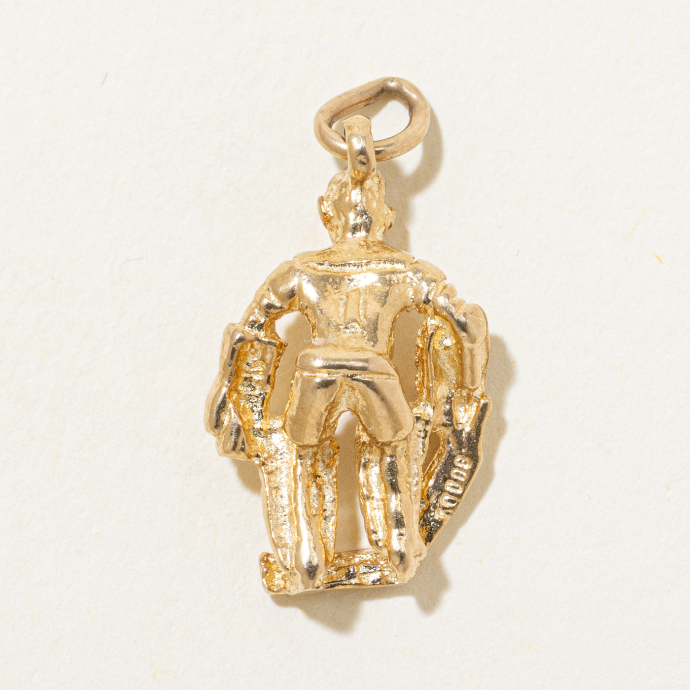 10k Yellow Gold Hockey Goalie Charm