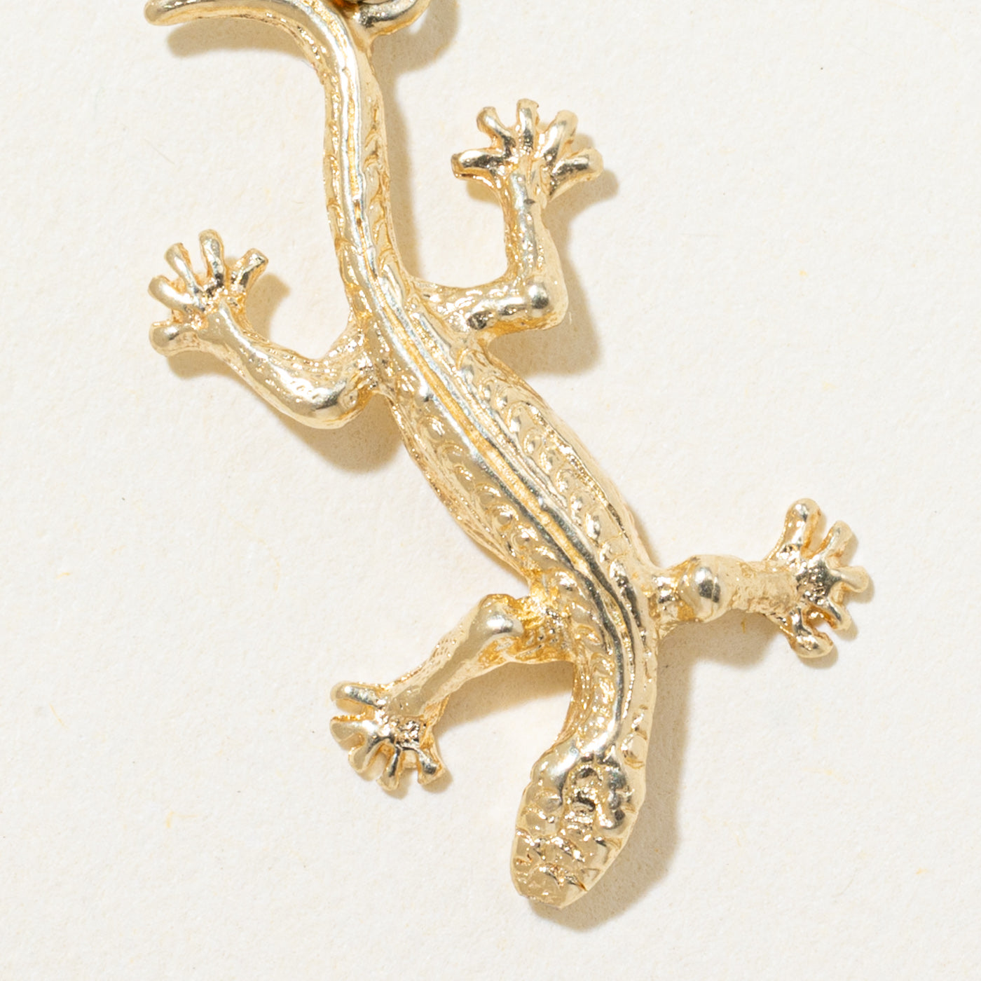 14k Yellow Gold Gecko Charm